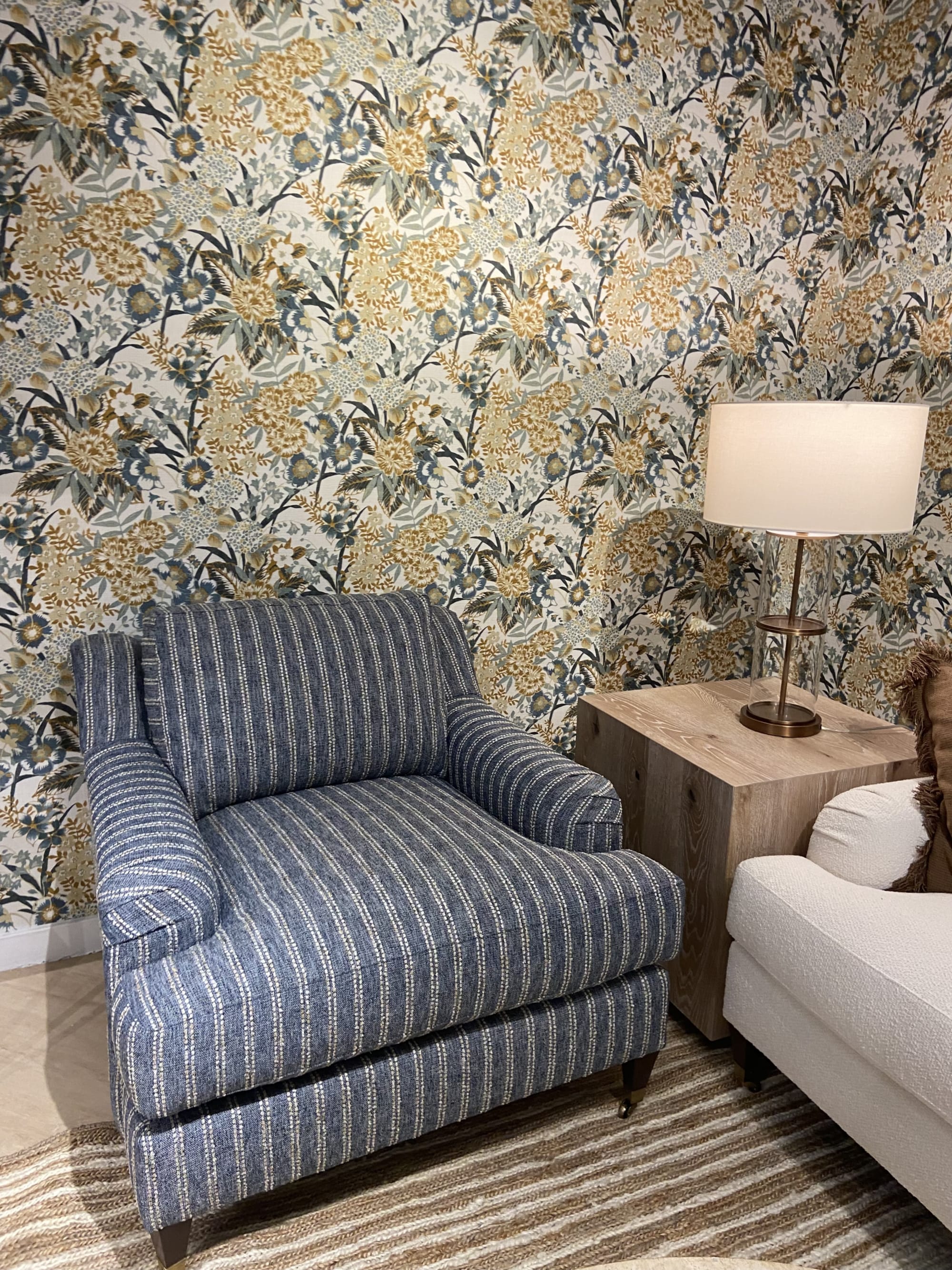 Floral Wallpaper with Accent Chair at High Point Marketplace