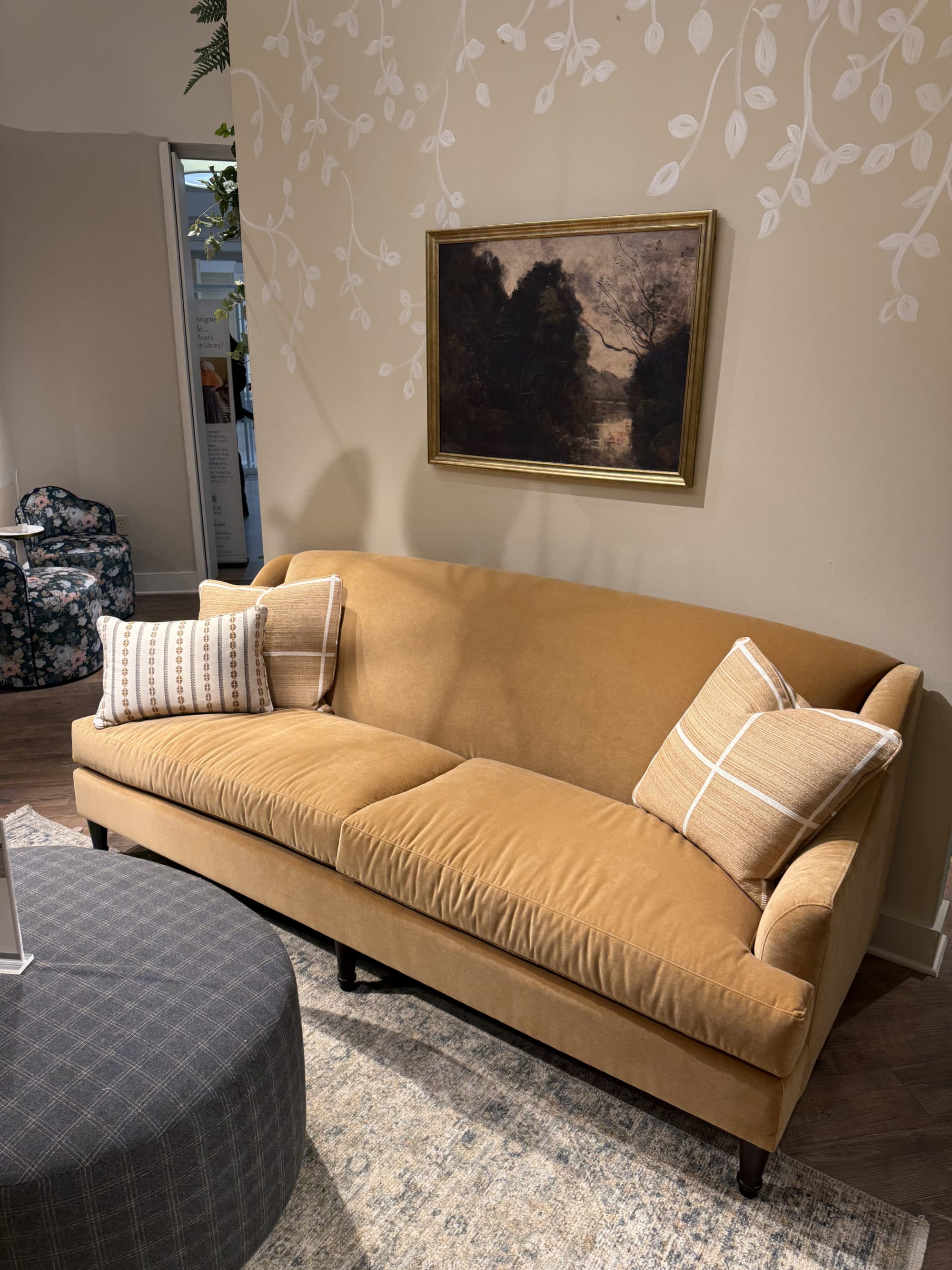 Modern Ochre Bench Sofa at High Point Marketplace