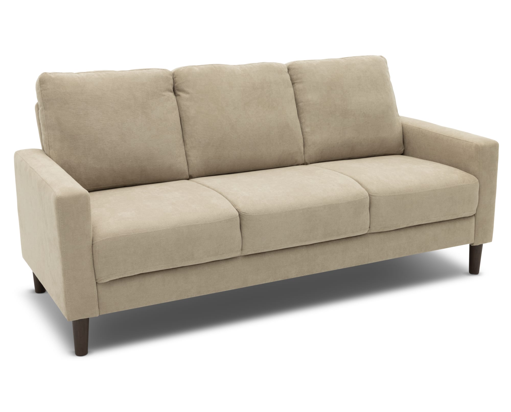 The Devon Sofa in Stone on white background