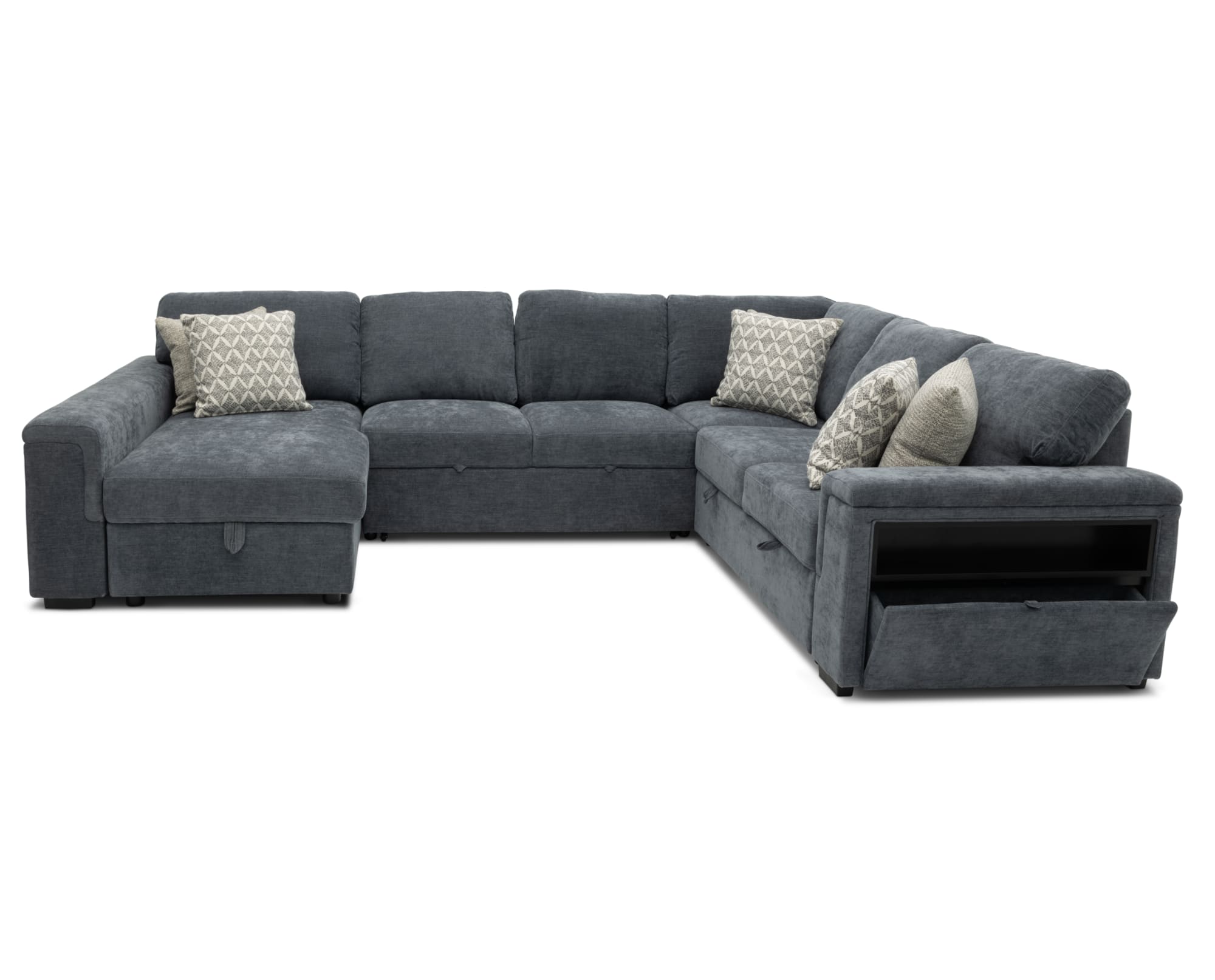 Noble 4 Pc. LAF Sectional in Blue on white background