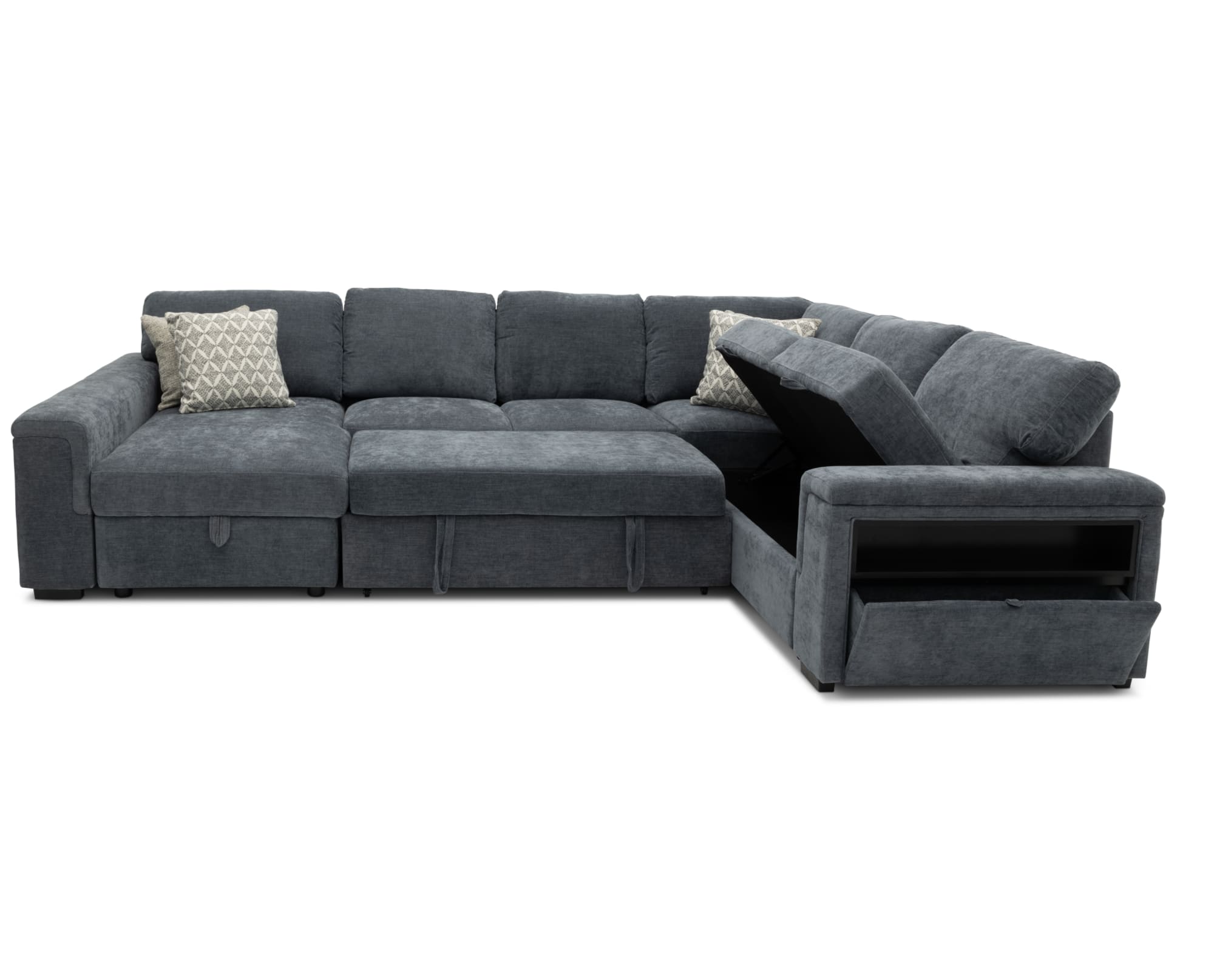 Noble 4 Pc. LAF Chaise Sectional in Blue on white background