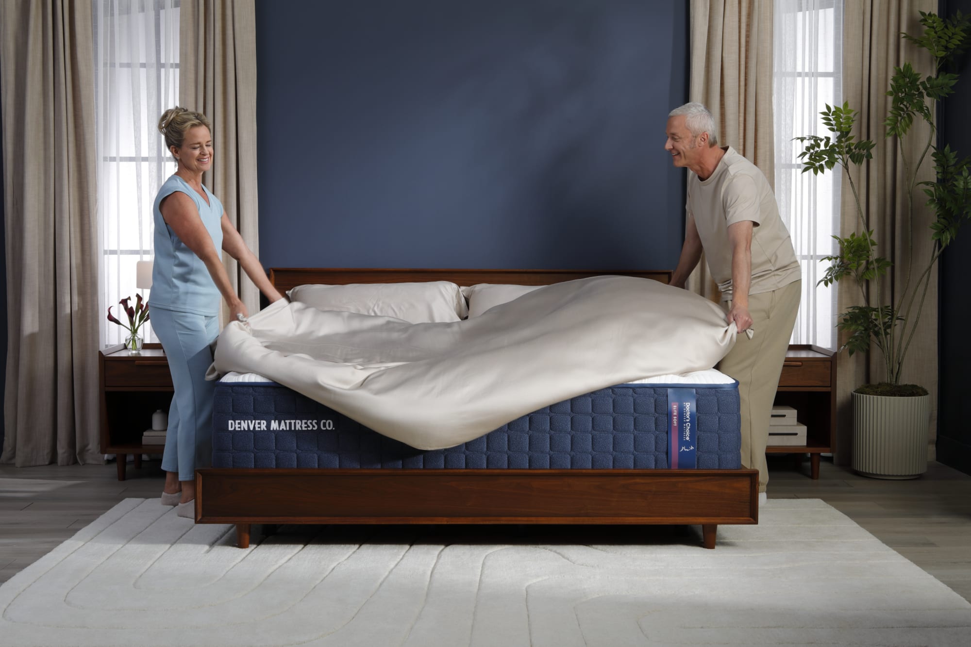 Doctors Choice Elite Soft Mattress in Cozy Bedroom with Family of 2