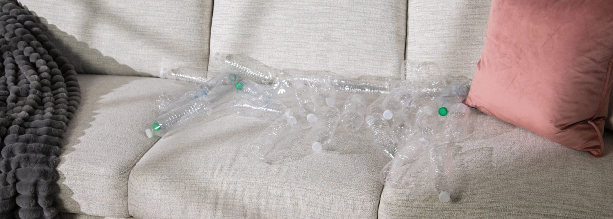 Recycled Water Bottle Sofa with Plastic water bottles