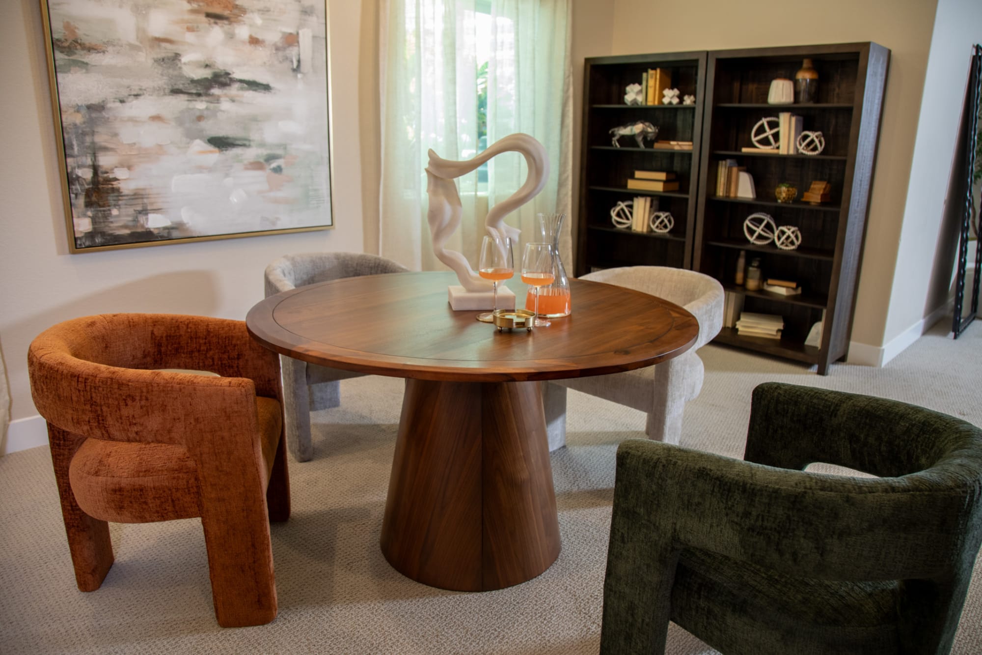 Nash Dining Set with 4 chairs in downstairs space