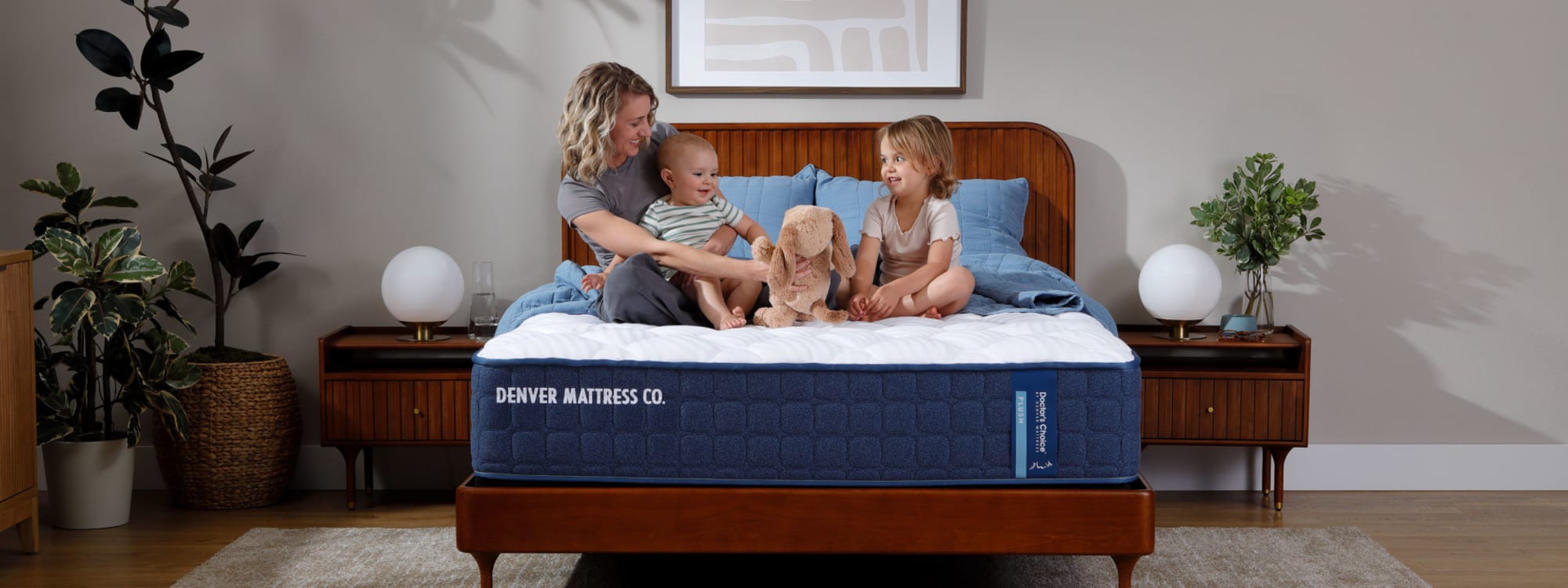 Doctors Choice Original Plush Mattress in Bedroom with Family