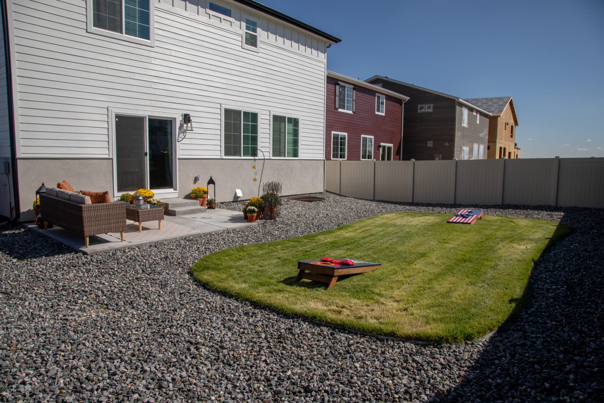 The backyard of the 2025 Dream Home in Denver