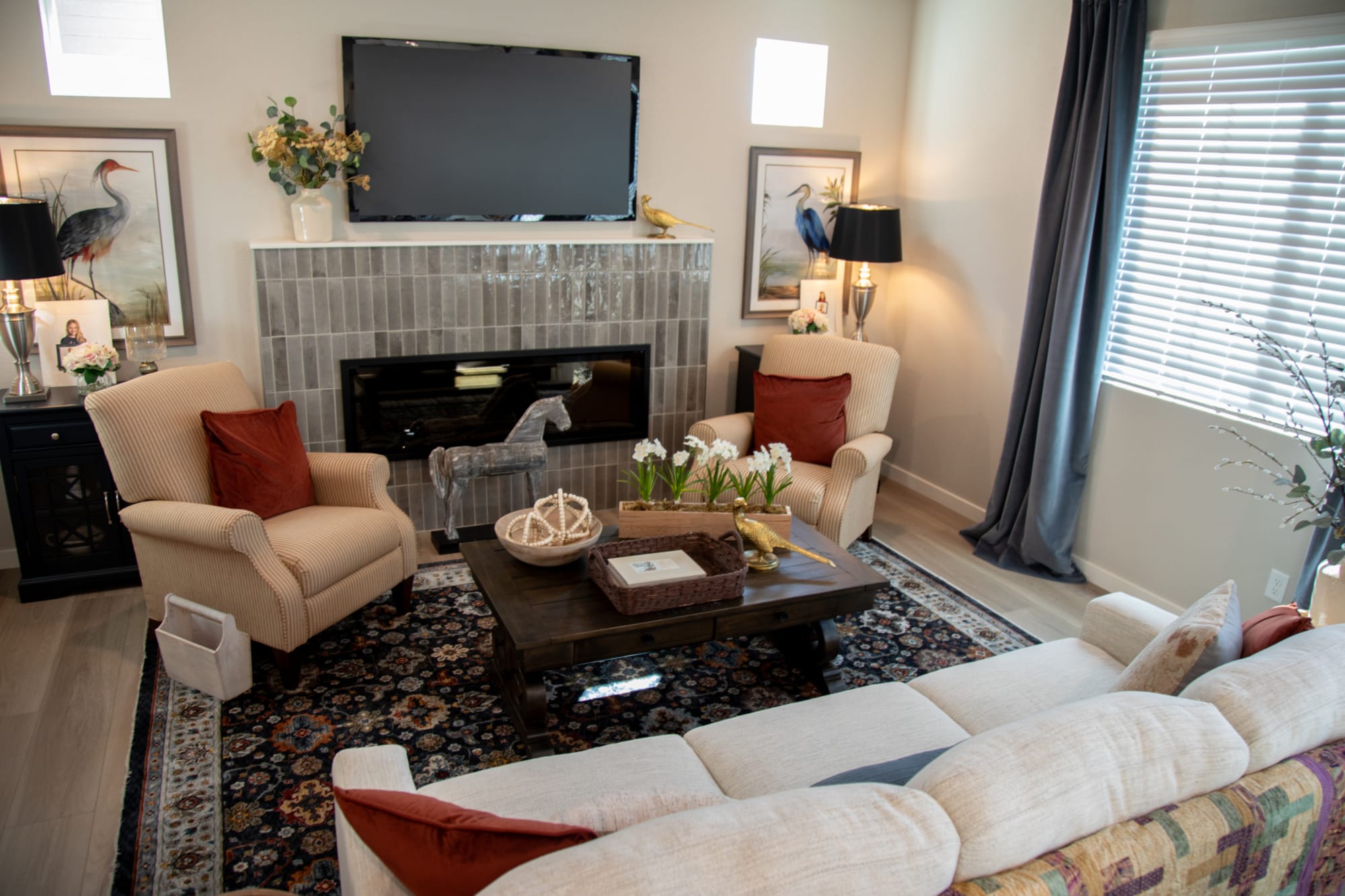 Two Charlotte High Leg Recliners in a living room