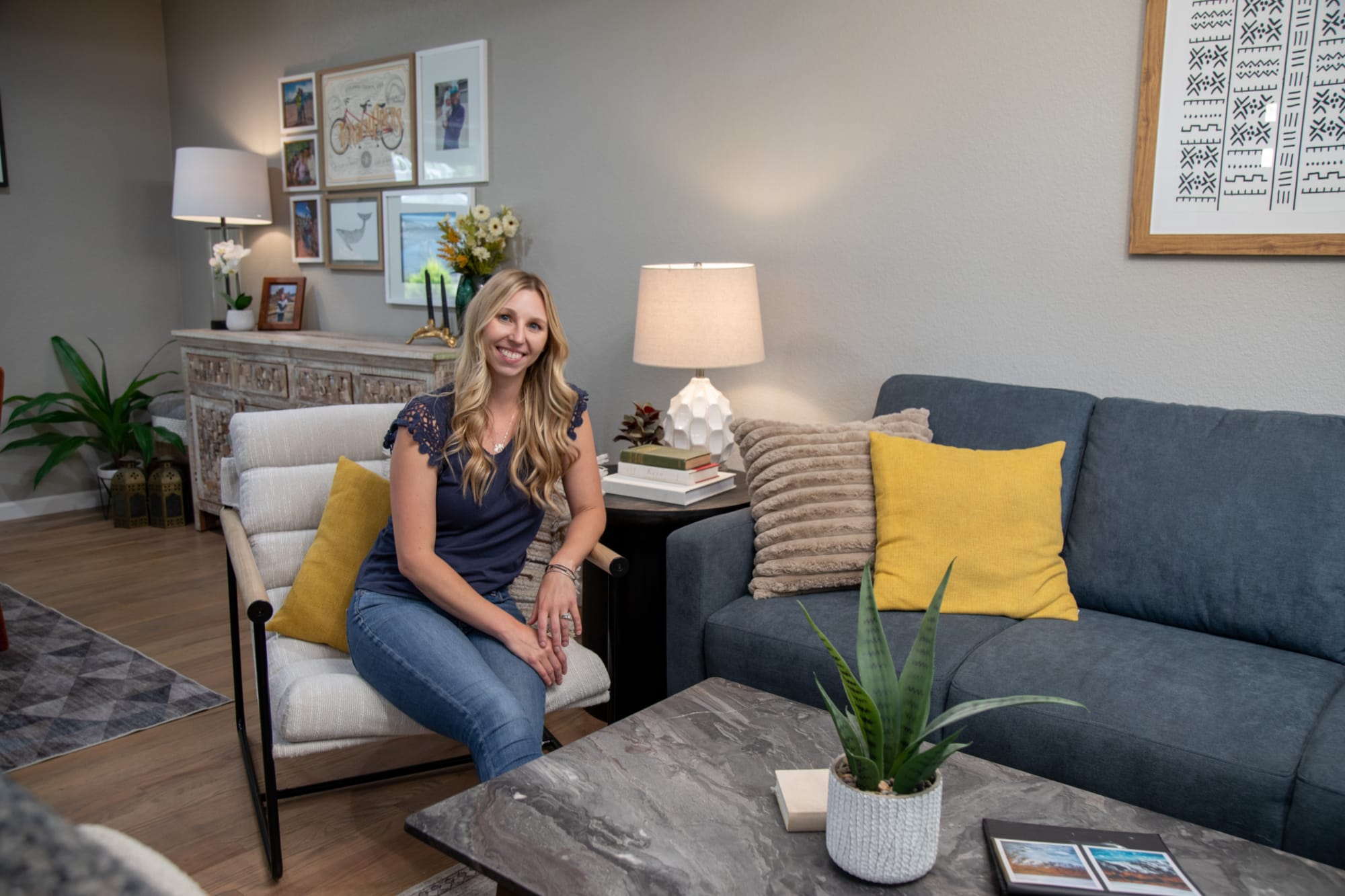 Mellow Accent Chair Styled in Kate's modern home for Real Spaces