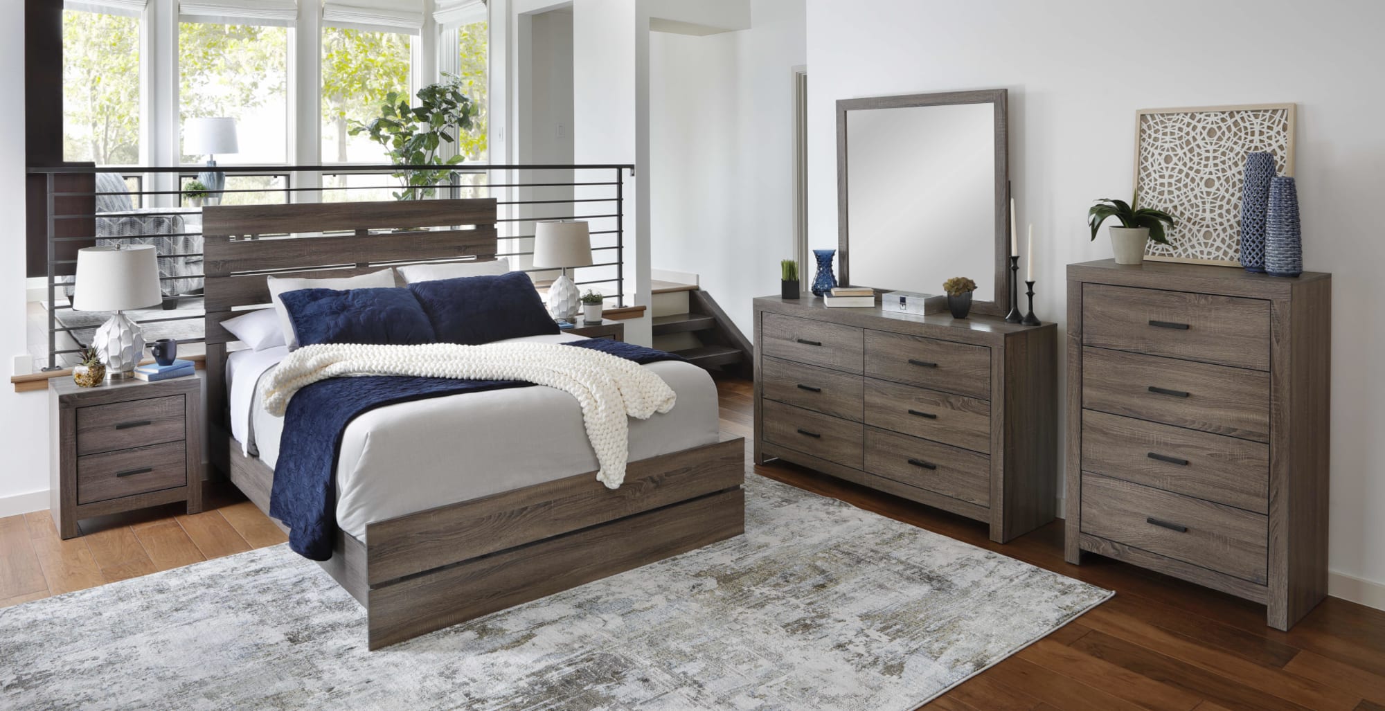 Wingate Panel Bedroom Set in a styled bedroom