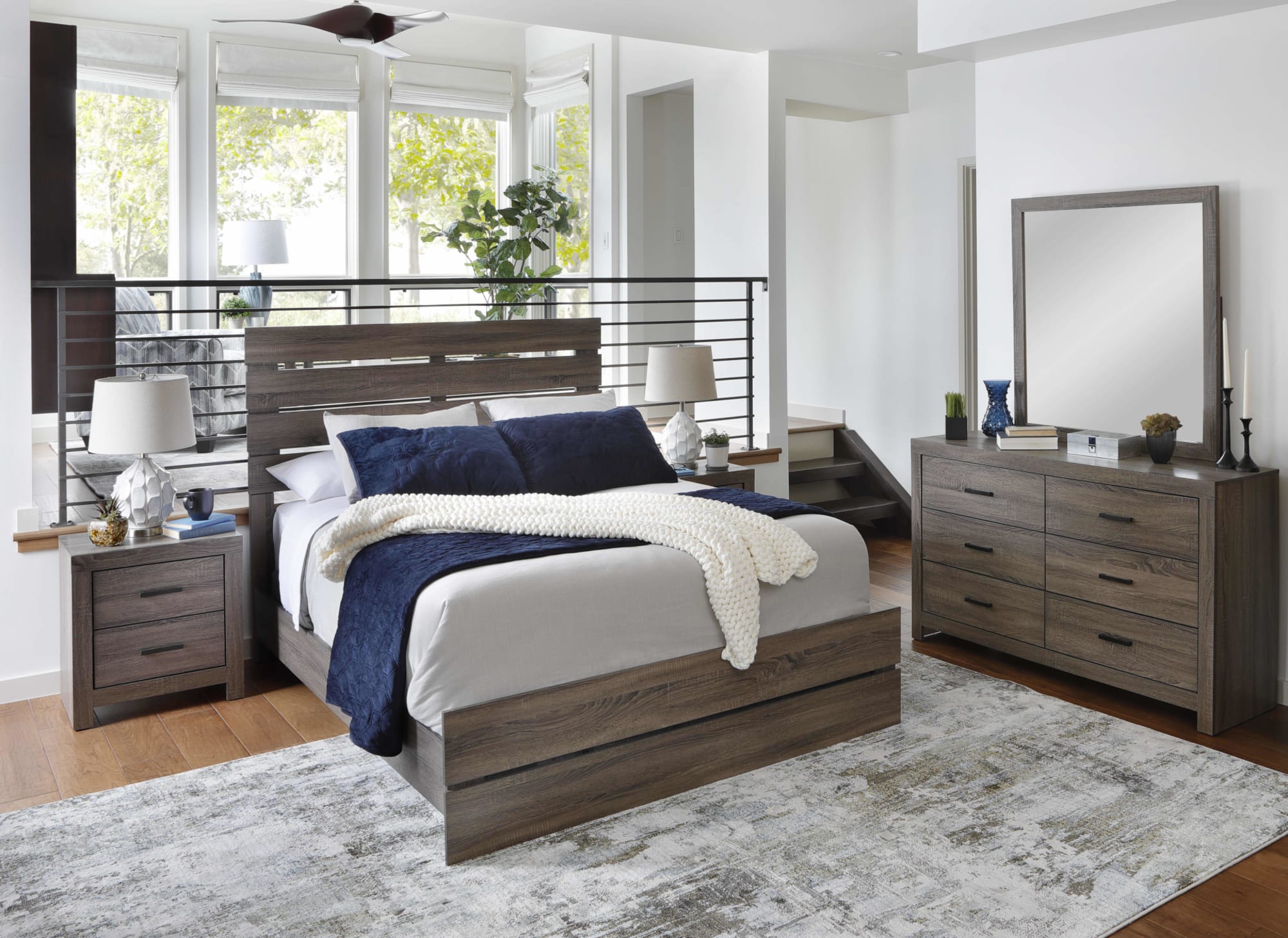 Wingate Panel Bedroom Set in a styled bedroom