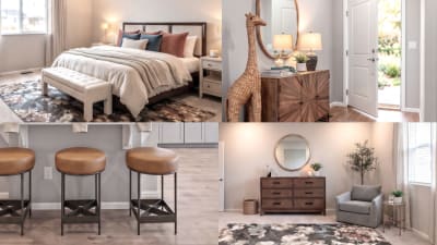 AI Generated Image Collage of Furniture Row Furniture staged inside of Denver 2026 St. Jude Home