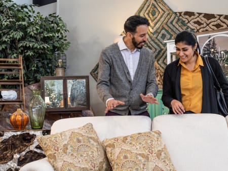 Sofa in Store with Customers