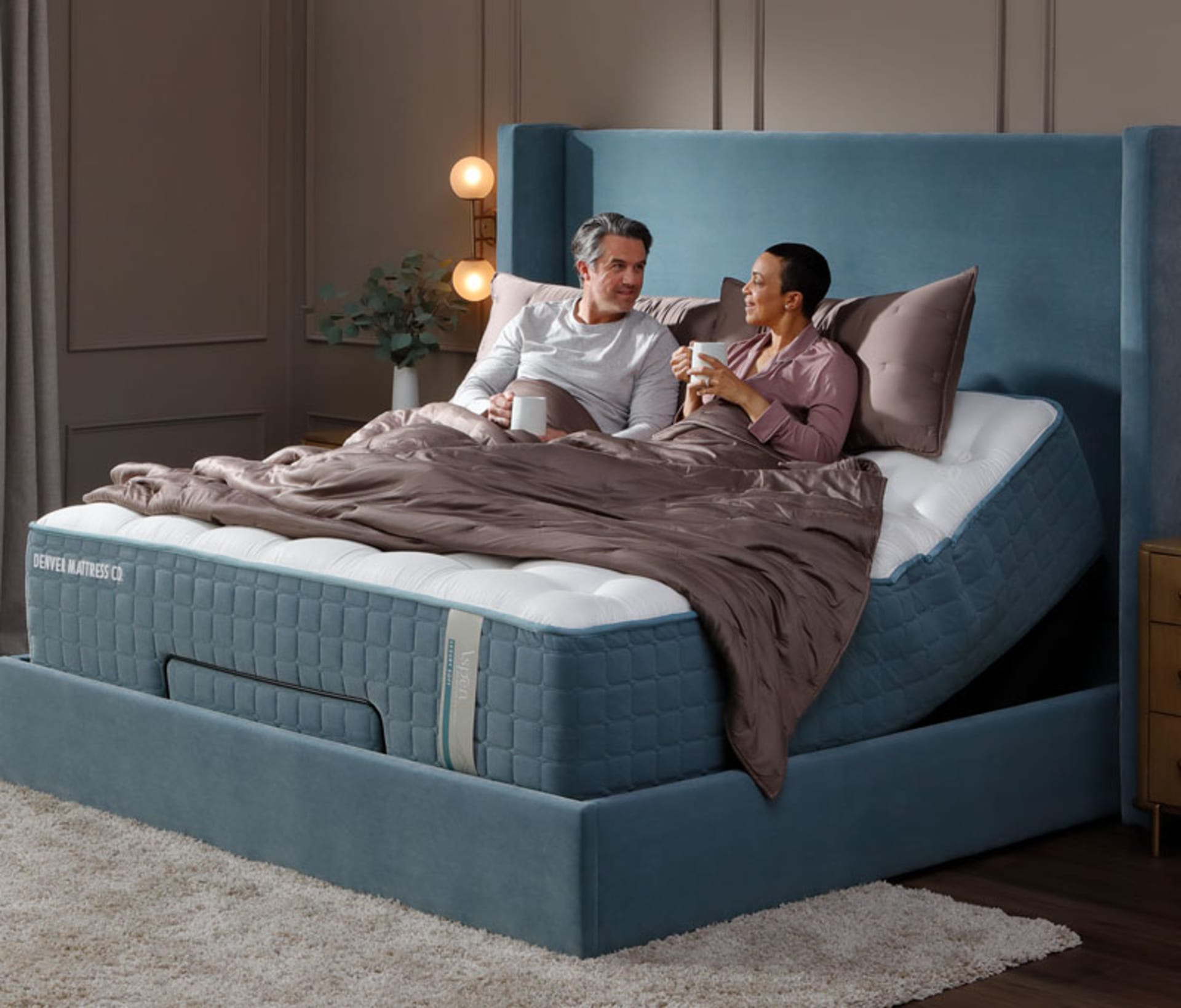 Luxury Mattress in Bedroom with People lounging