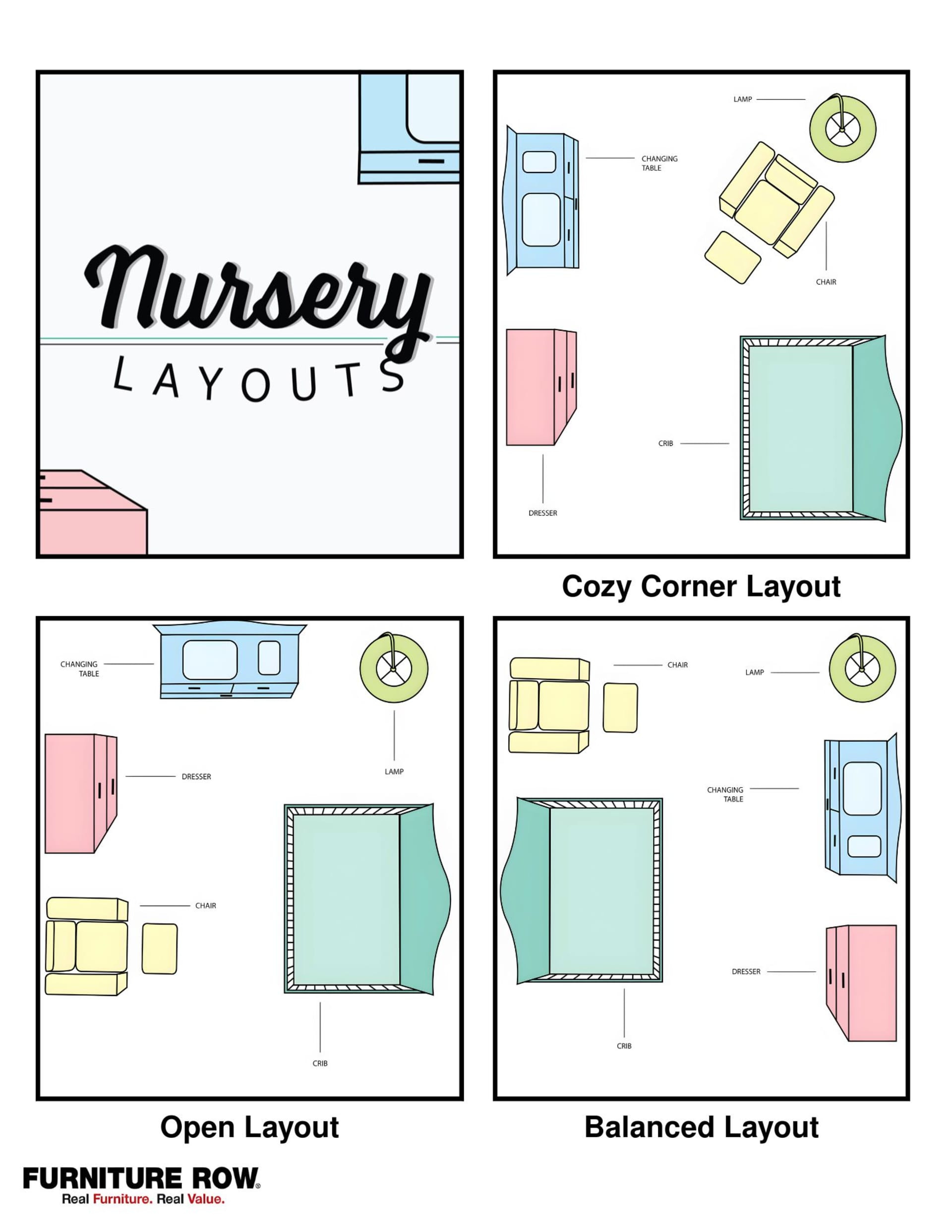 Nursery Layouts main image with all layouts