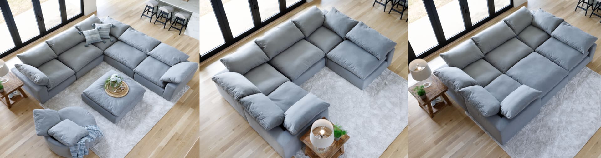 Luscious Modular Sectional 3 Configurations.
