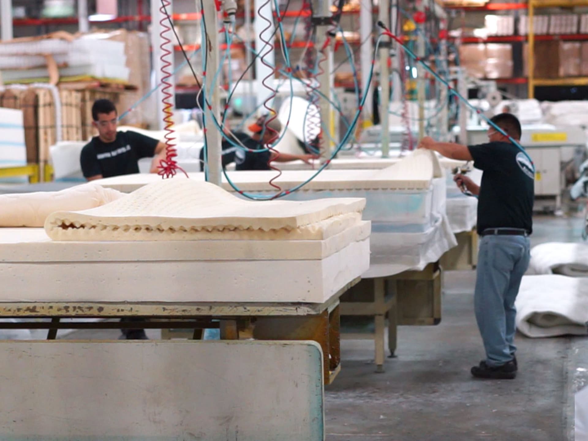 Efficient factory line at Denver Mattress
