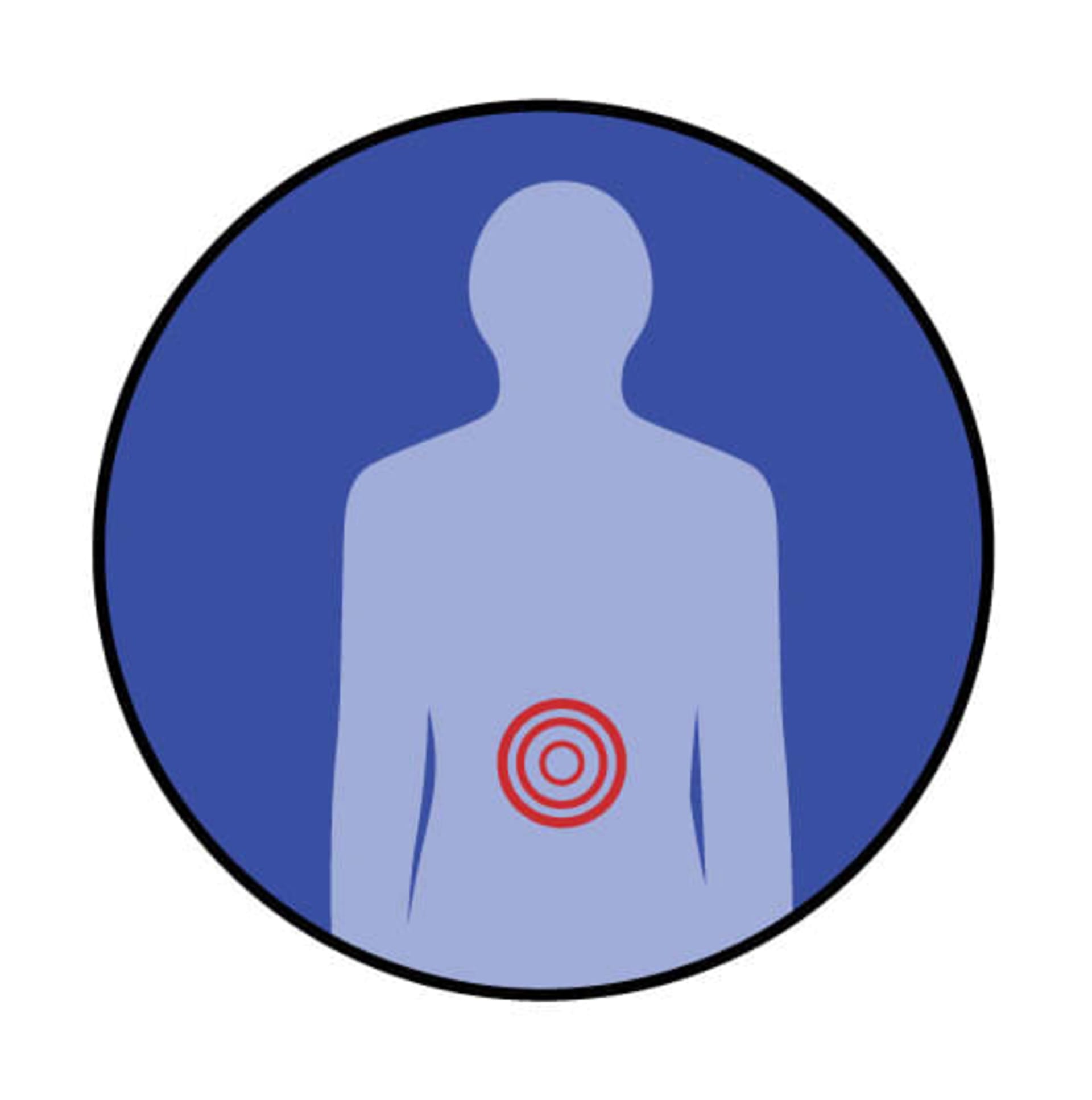 Lower back pain location graphic image