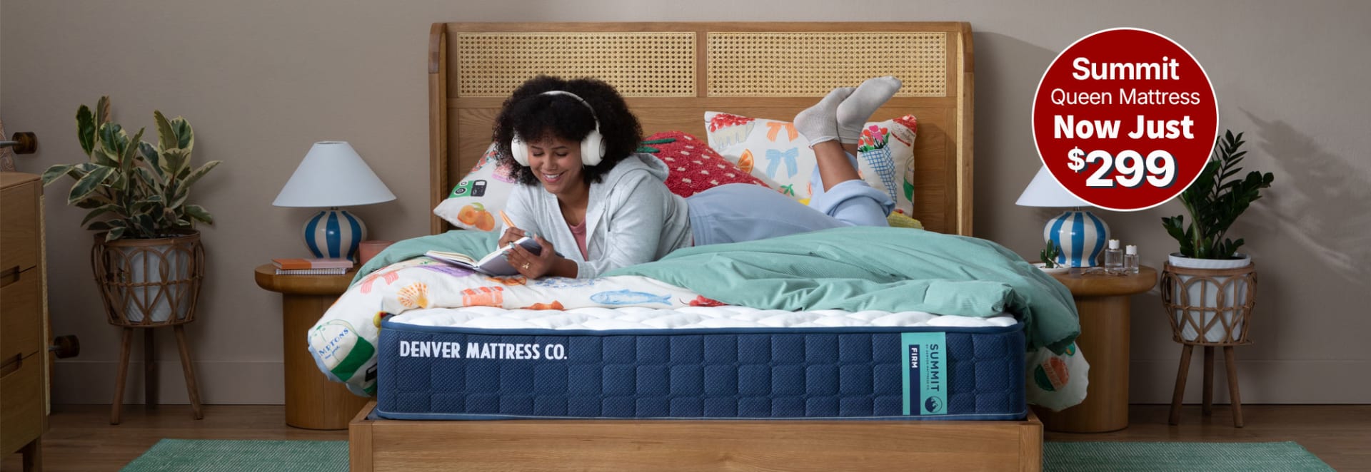 Summit Firm Mattress in Bedroom. Summit Queen Size Mattress Now Just $299.