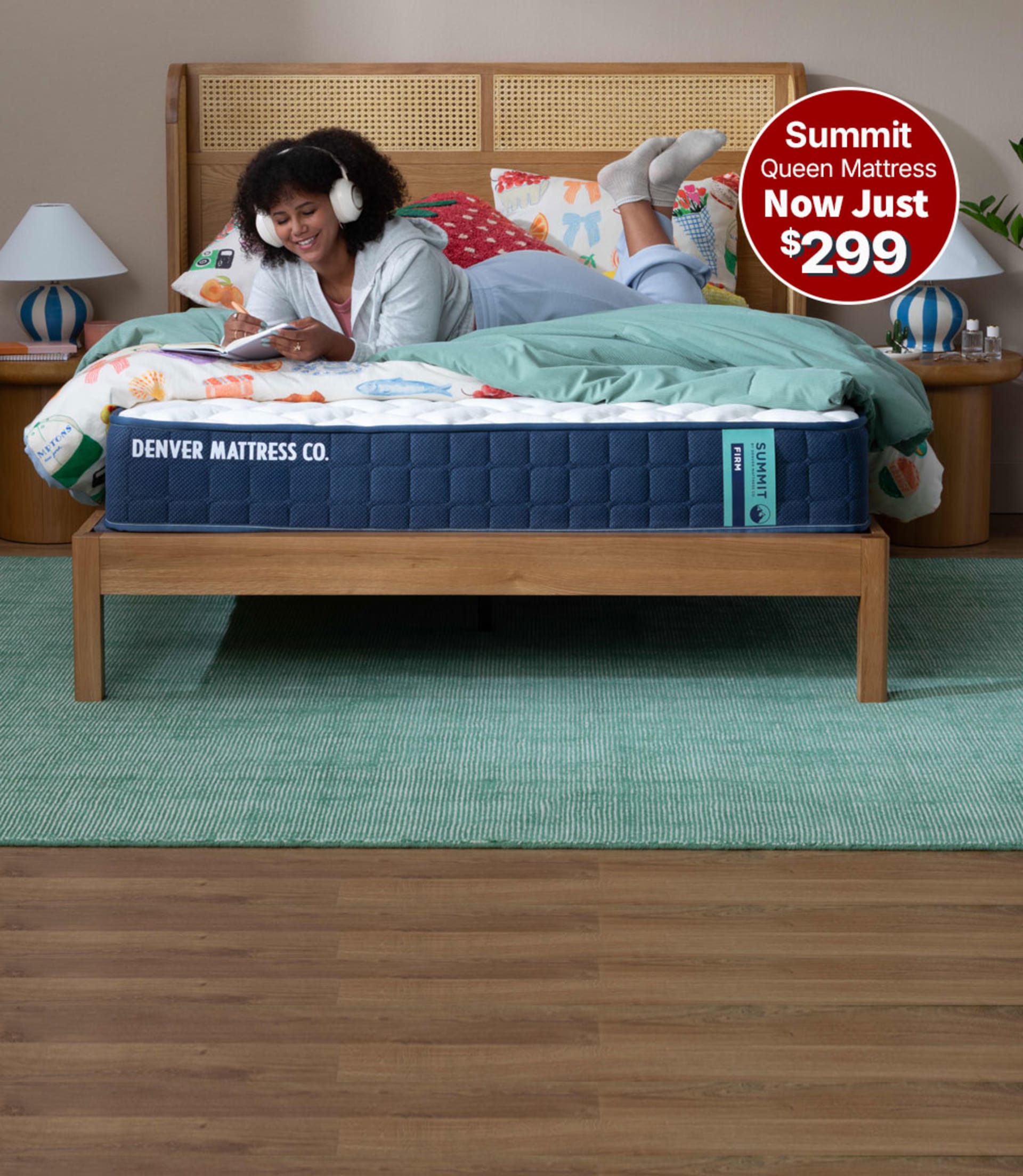 Summit Firm Mattress in Bedroom. Summit Queen Size Mattress Now Just $299.