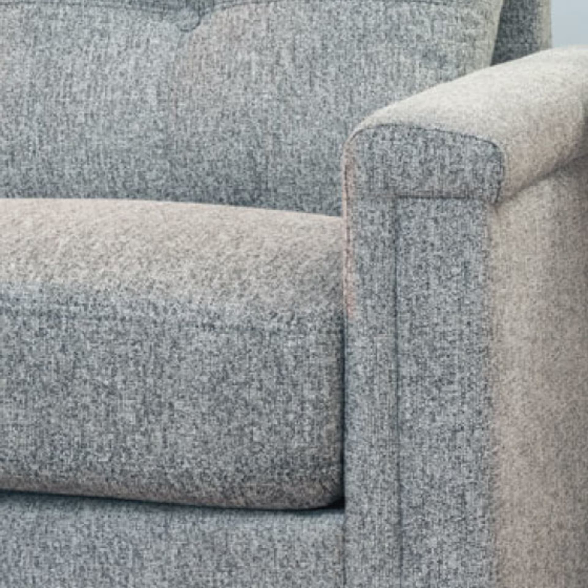 Trinity Grey Padded Arm Sofa Detail Shot