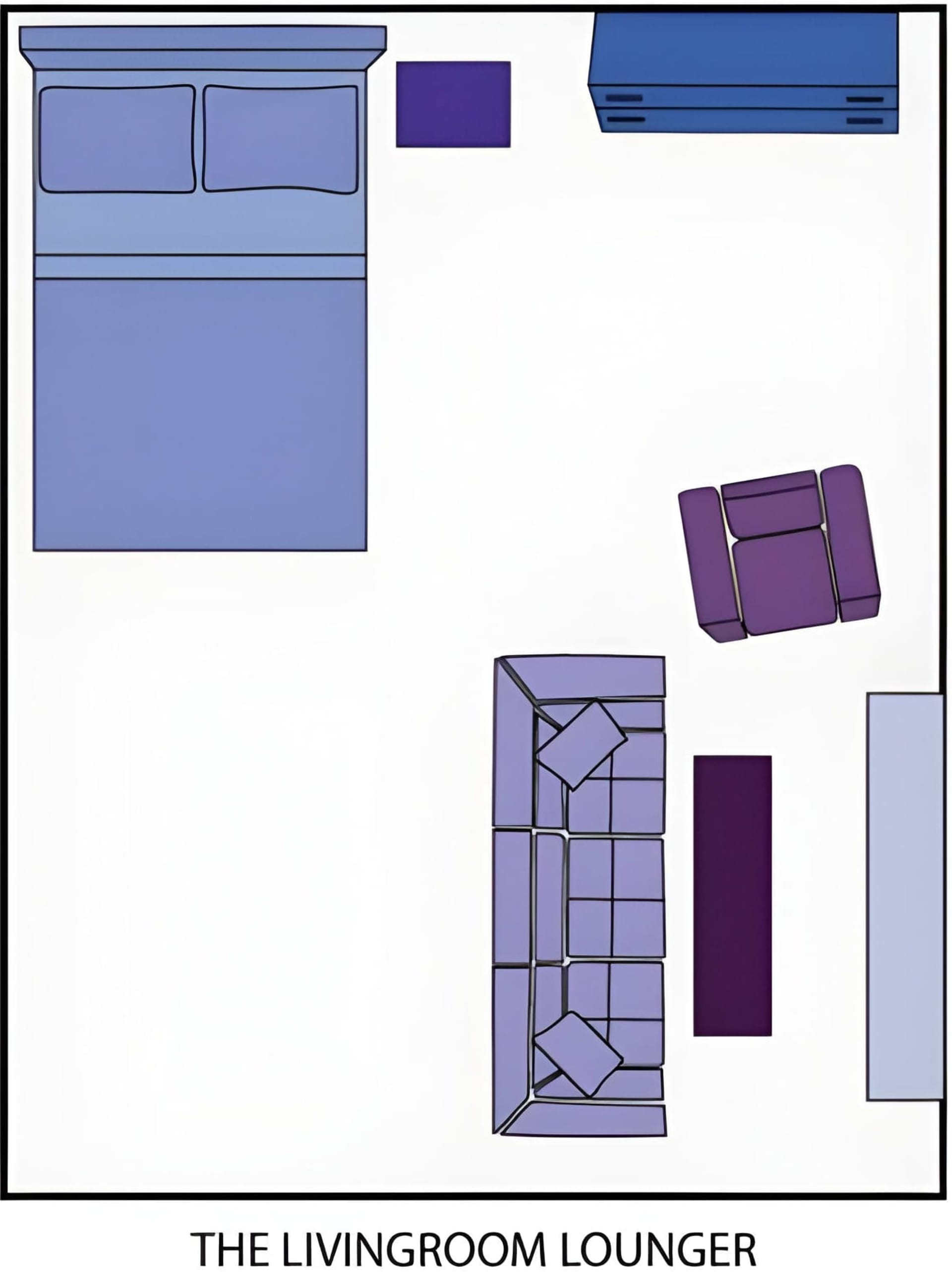 Living room lounger studio apartment layout