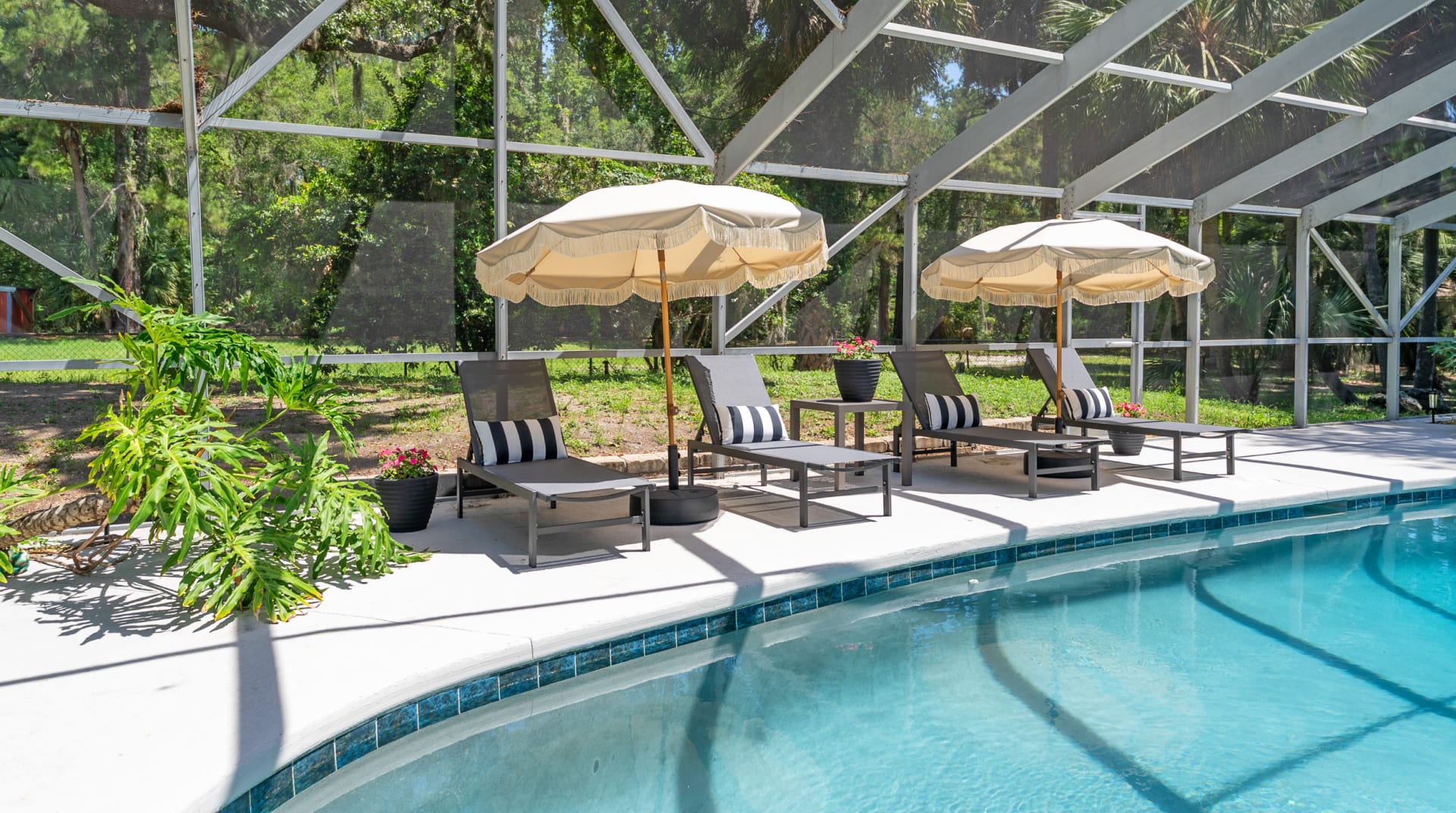 Shot of Kelli Bateman's patio pool