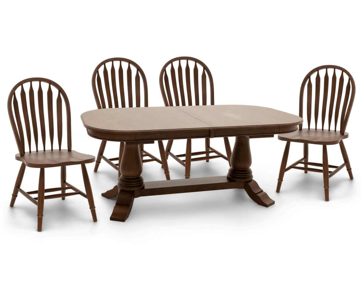 The Heirloom 5 Pc Double Pedestal set in a dark finish