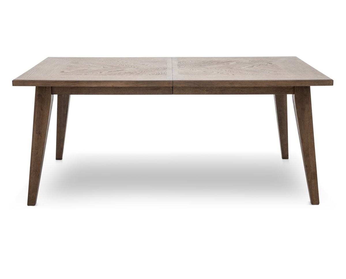 The Traverse City Dining Table, unextended and positioned lengthwise