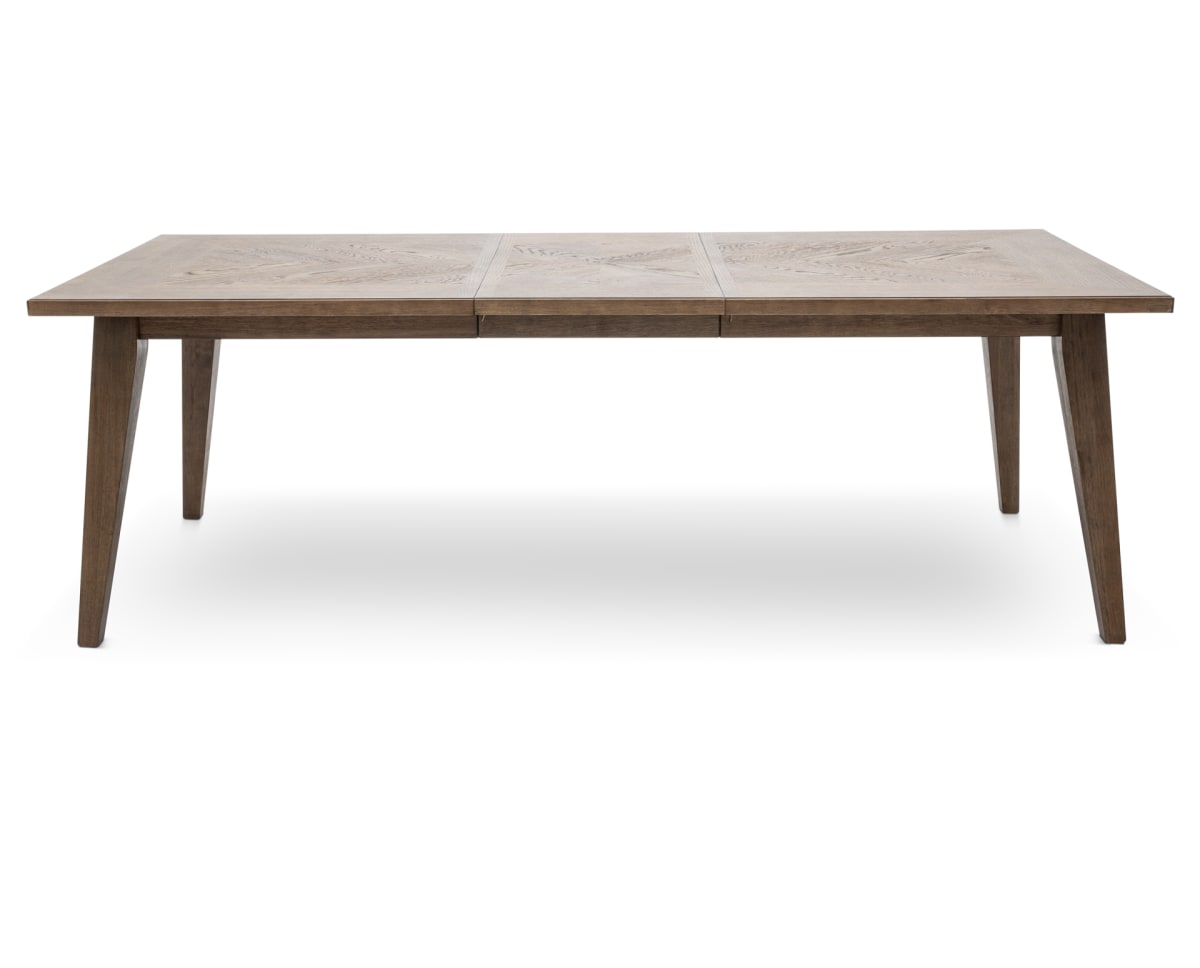 The Traverse City Dining Table, fully extended and positioned lengthwise
