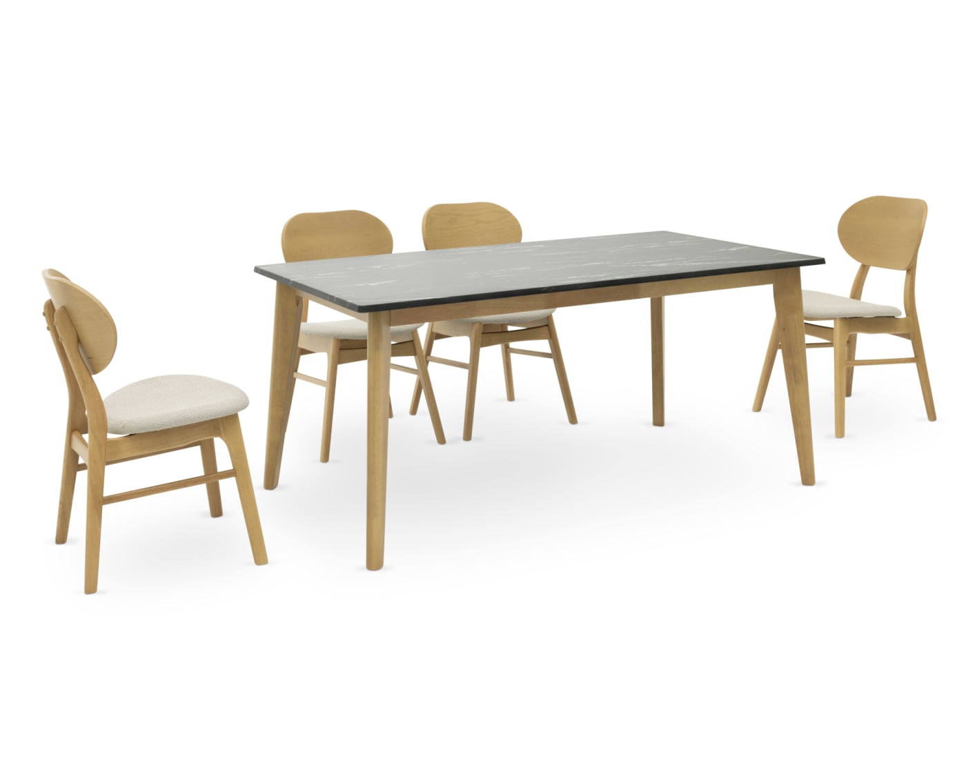 Lumen Dining Set in a light finish