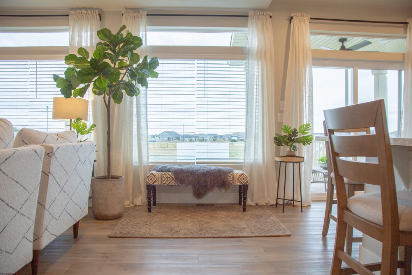 Block Rug Upholstered Bench