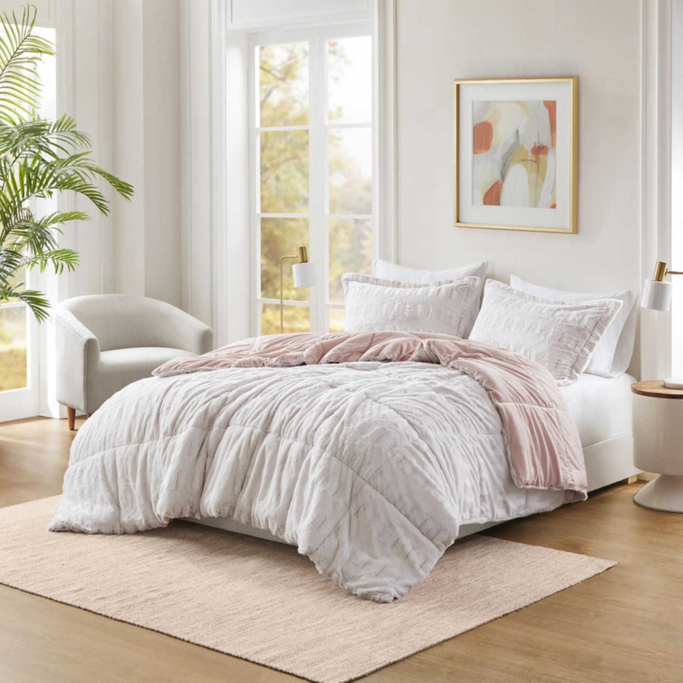 Gia Faux Fur Comforter Set
