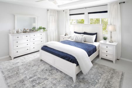 Bonn Panel Bed in a white bedroom