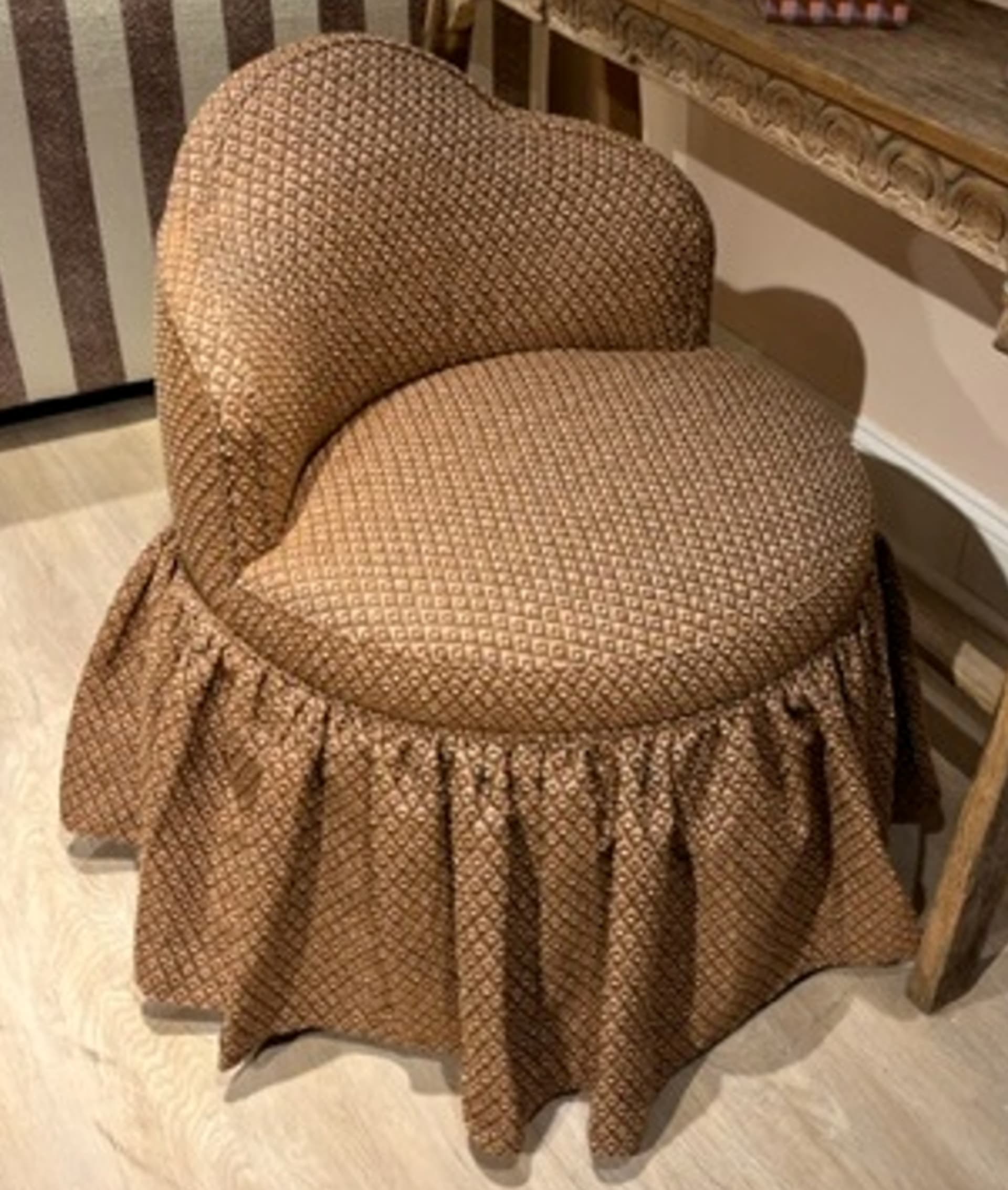 Patterned Skirted Chair at High Point Marketplace