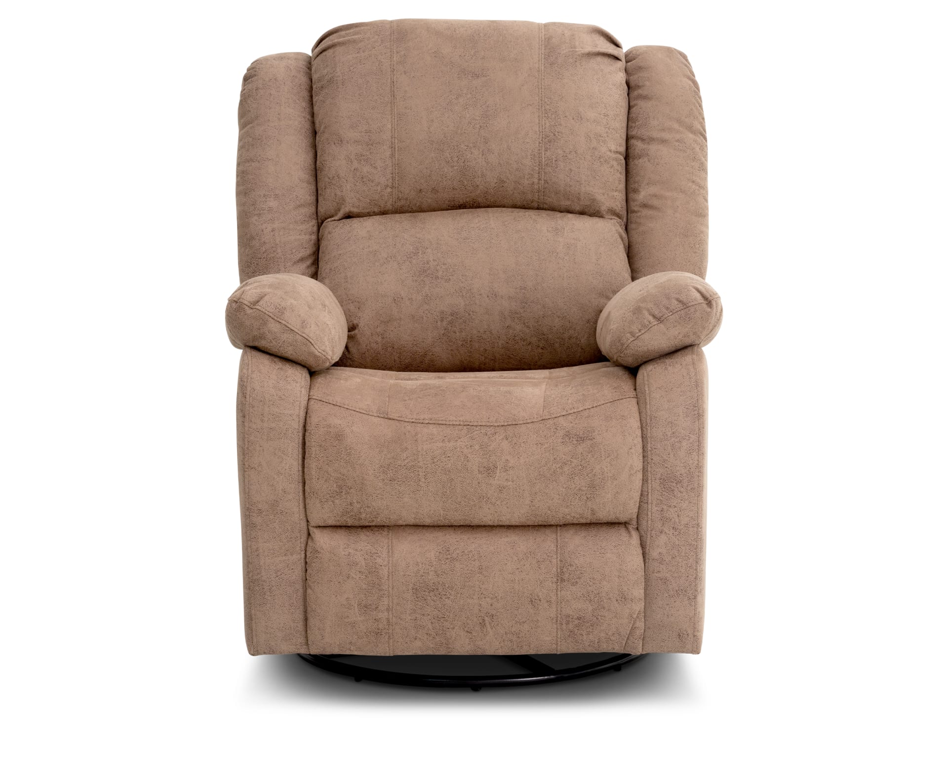 The Harlow Recliner in Tan on white background