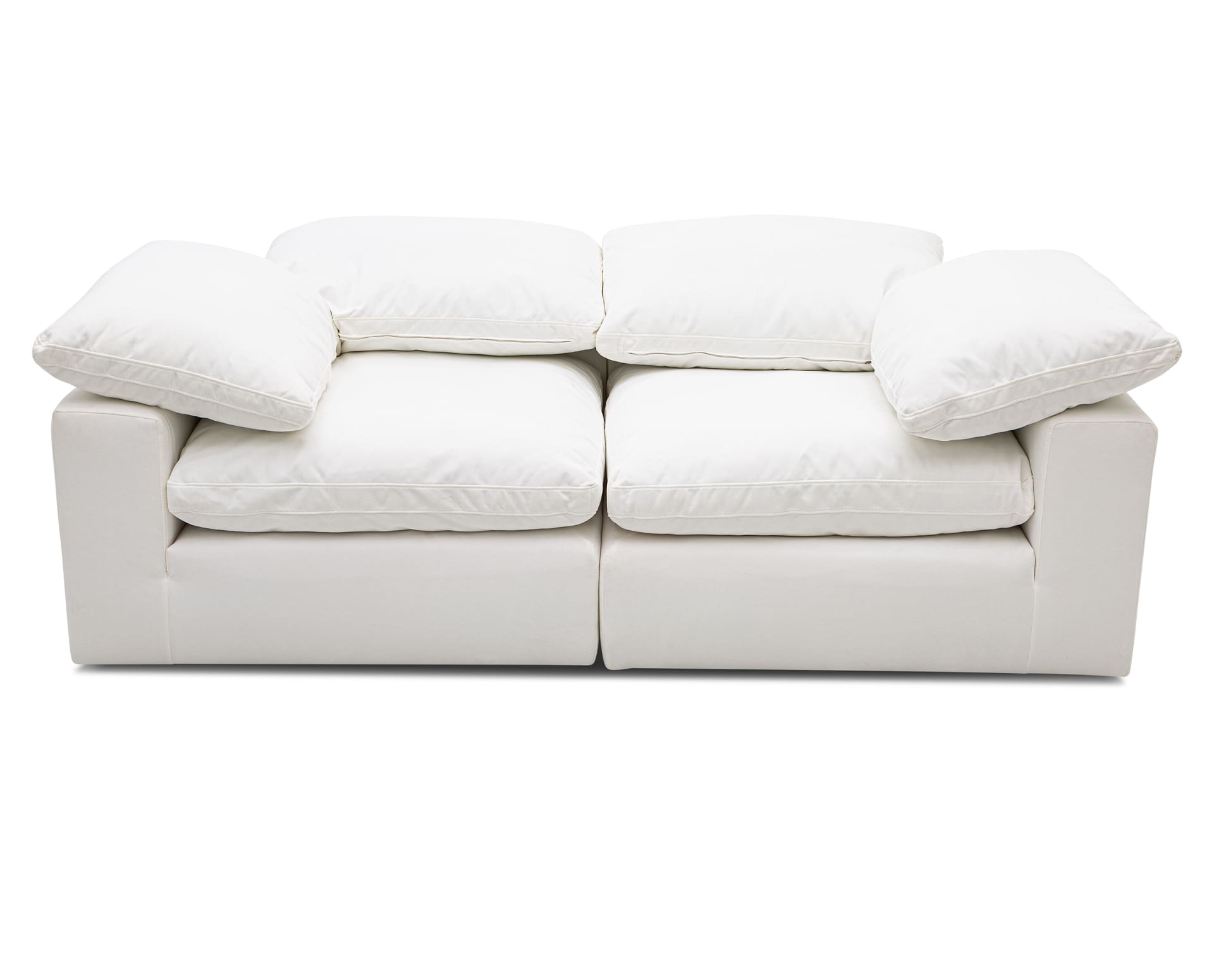 The Luscious 2 Pc. Sofa in White on a white background