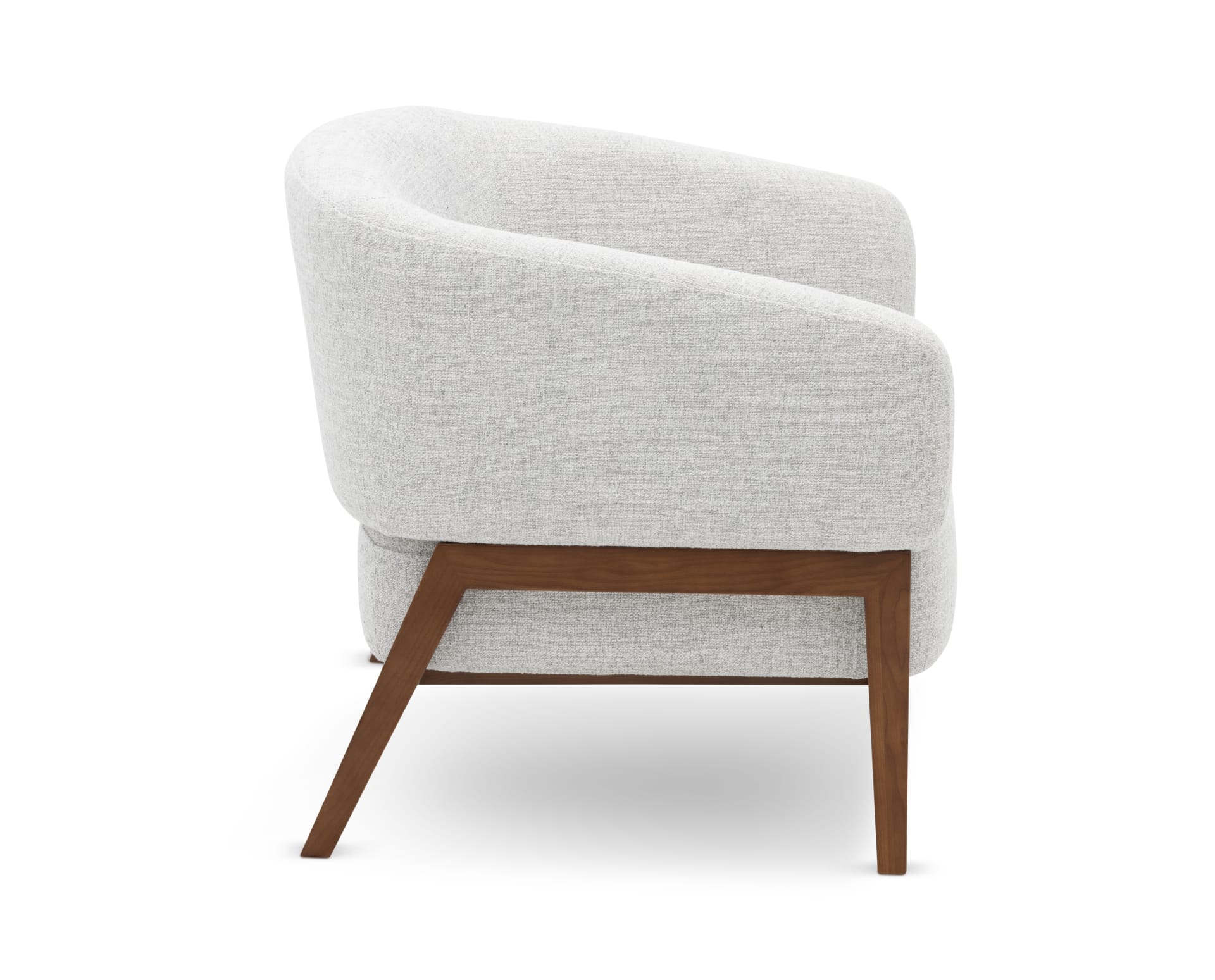 Side profile of Modish Accent Chair on white background