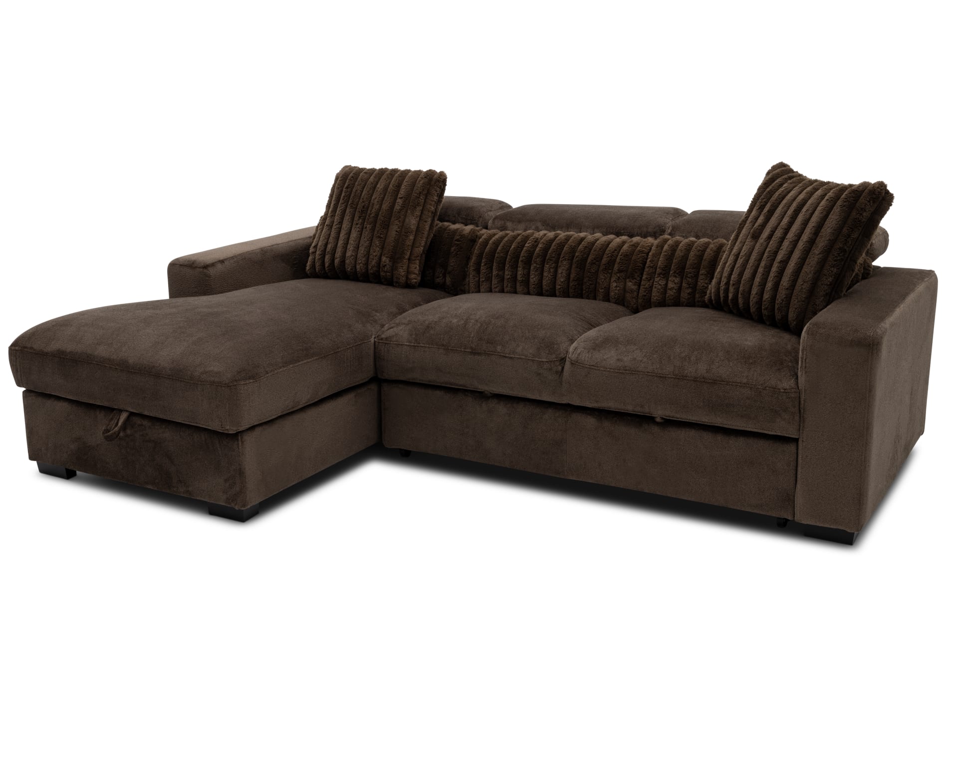 Roxy 2 Pc. LAF Chaise Sectional in Java on white background
