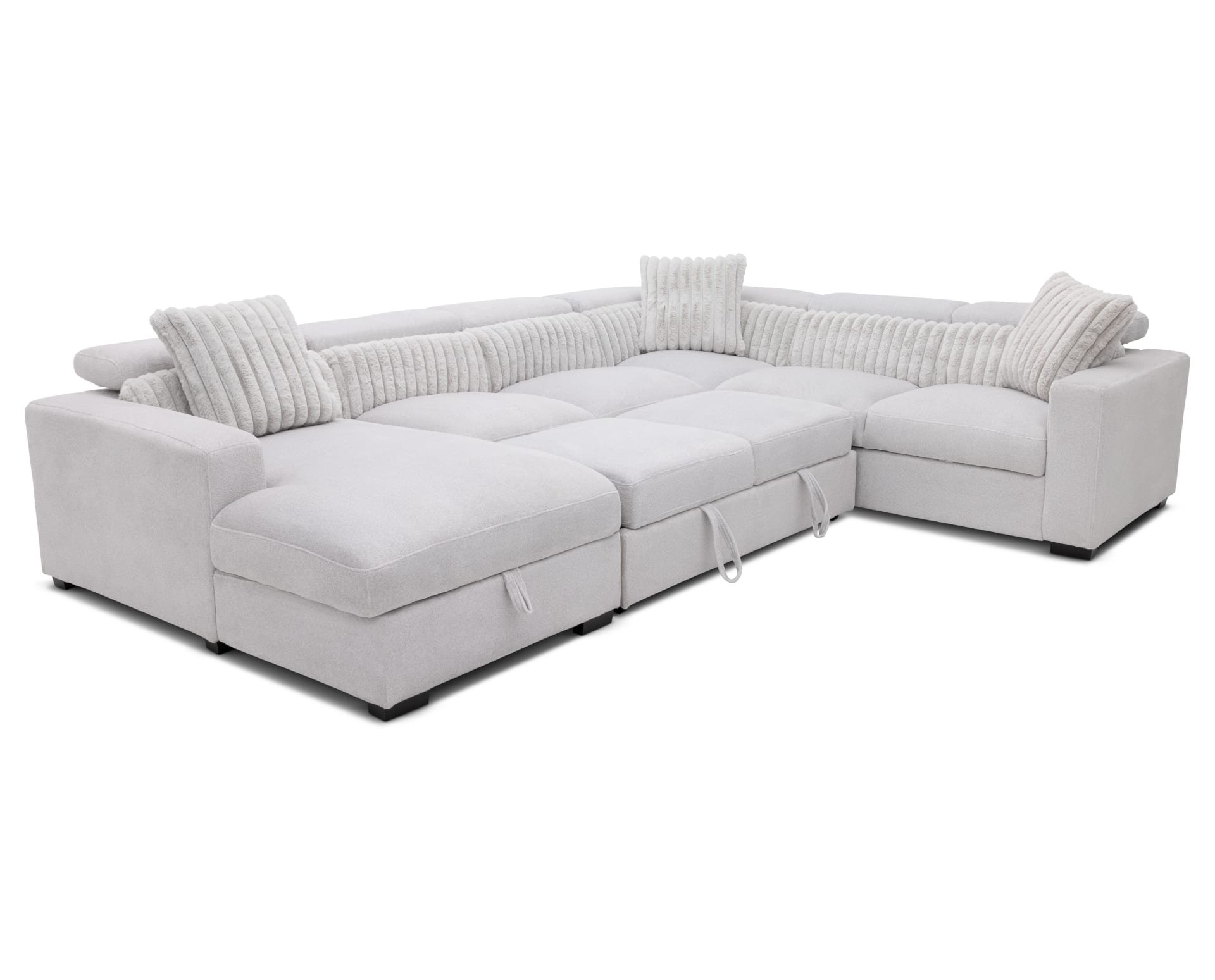 Roxy 3 Pc. LAF Chaise Sectional in Gray on white background
