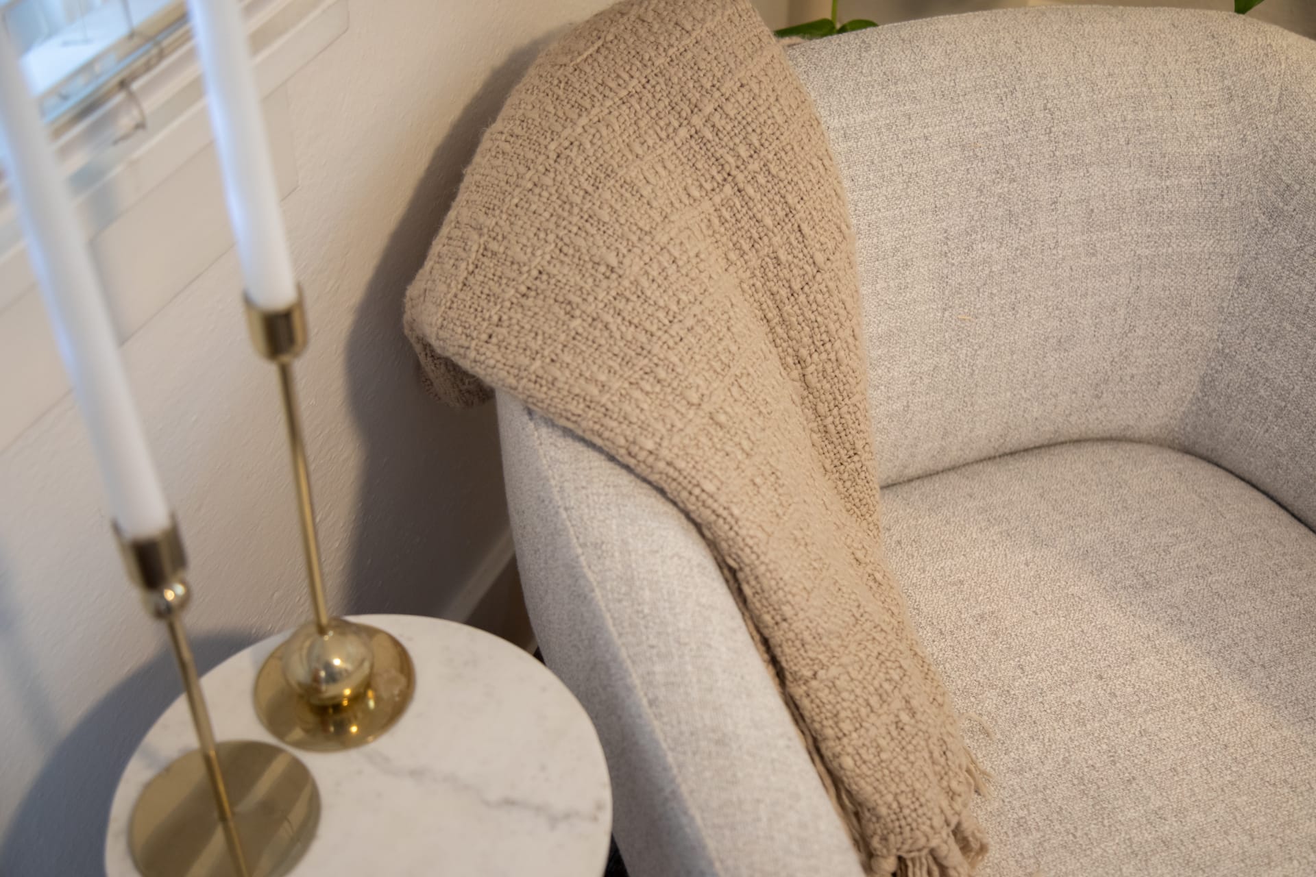 Modish Accent Chair close up view in bedroom