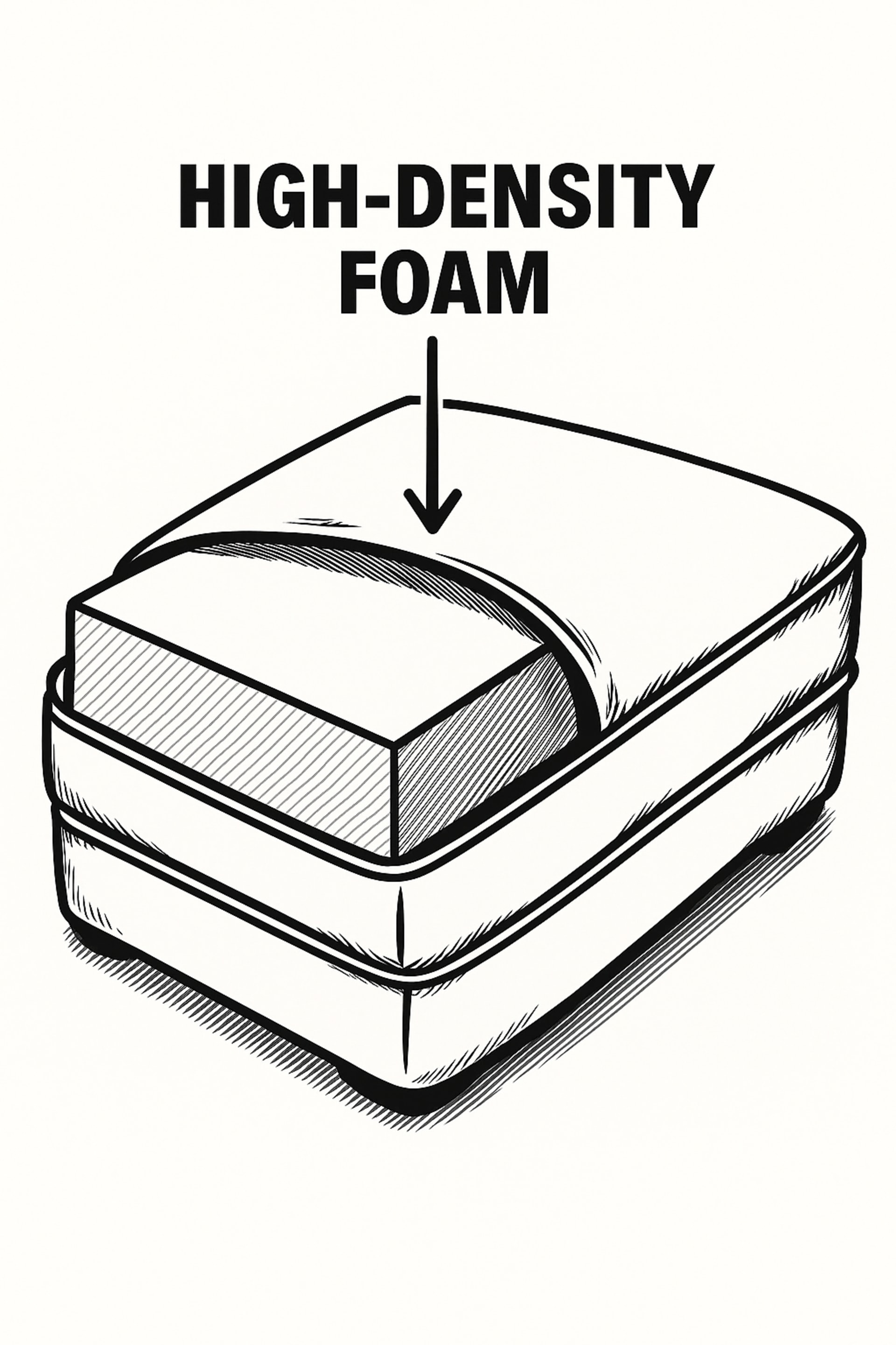 High density foam sofa cushion graphic