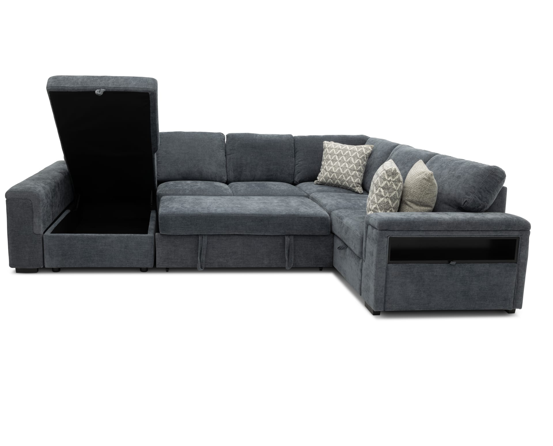 Noble 4 Pc. LAF Chaise Sectional in Blue on white background