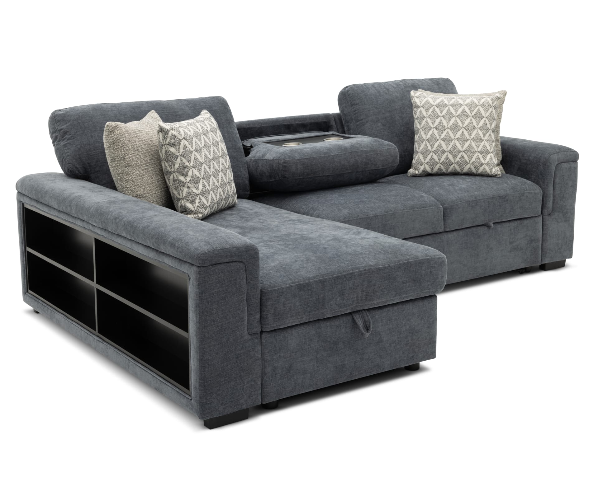 The Noble 2 Pc. LAF Sectional in Blue on white background