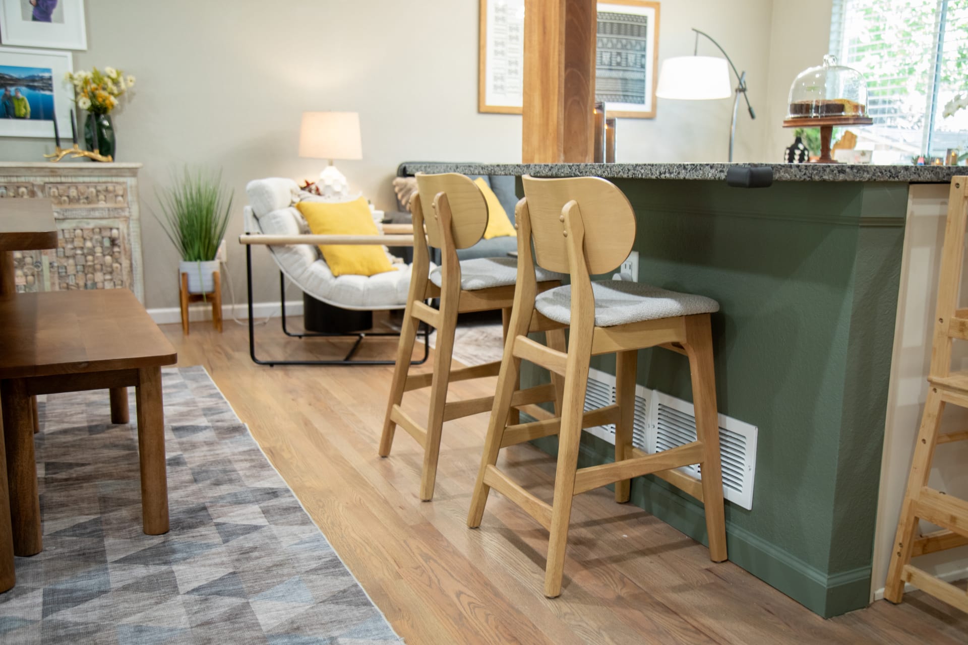 Lumen Barstool styled in Real Spaces home open floor plan