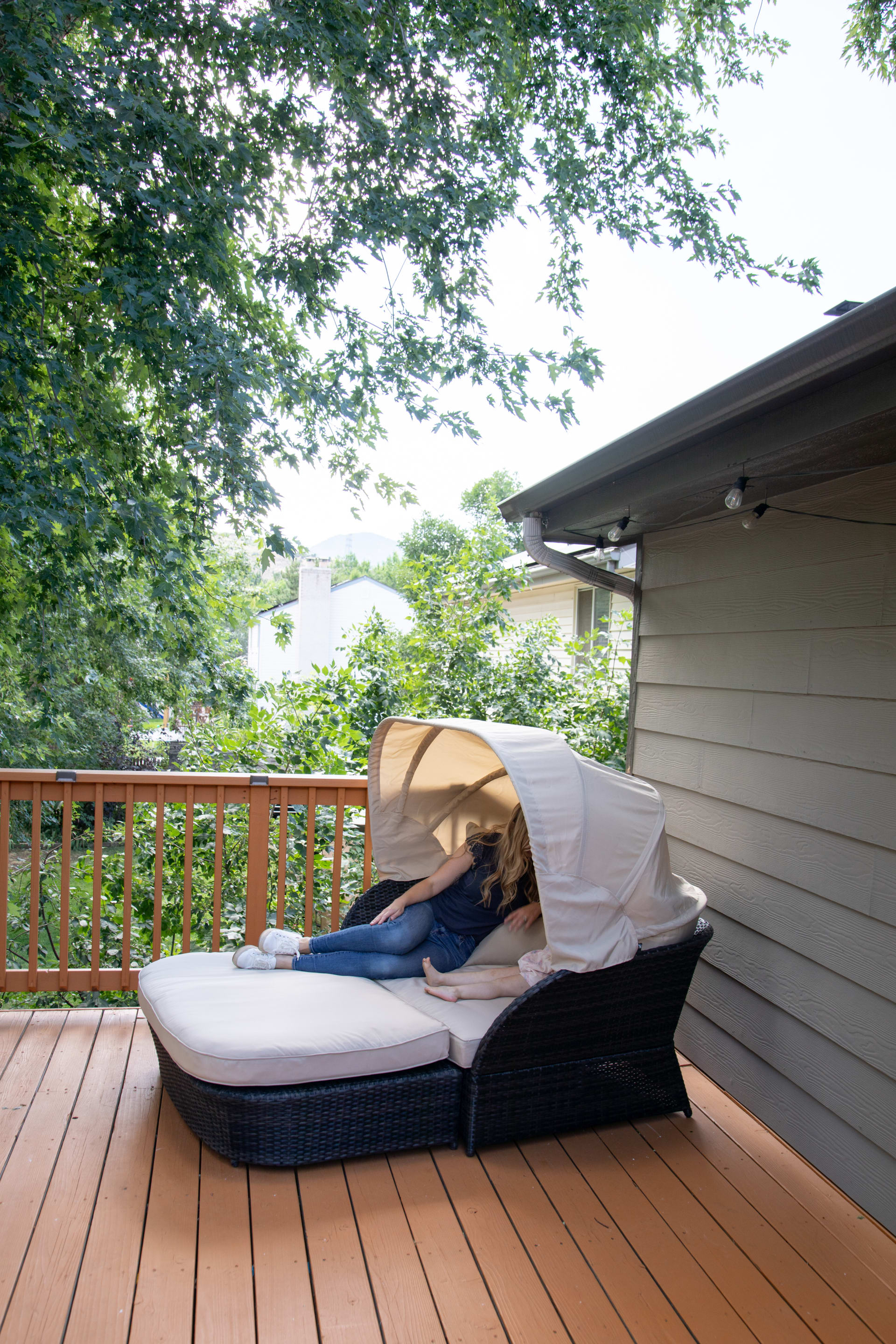 The Surfside Daybed styled for Kate's modern home tour for Real Spaces