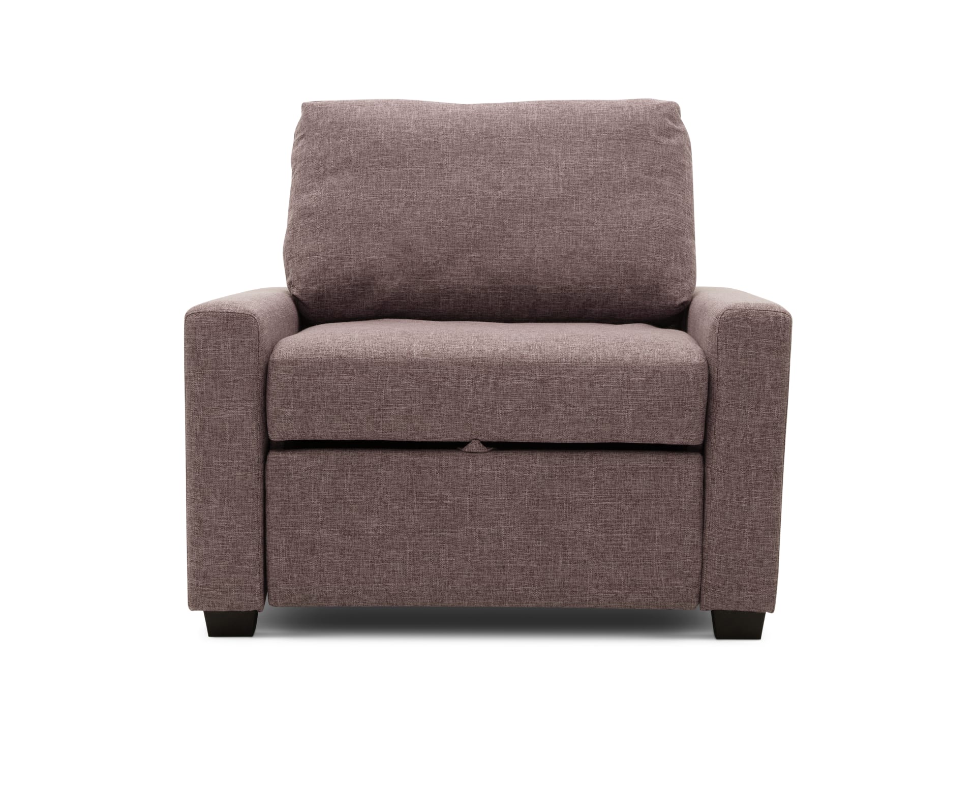 Studio Track Arm Sleeper Chair in Taupe on white background