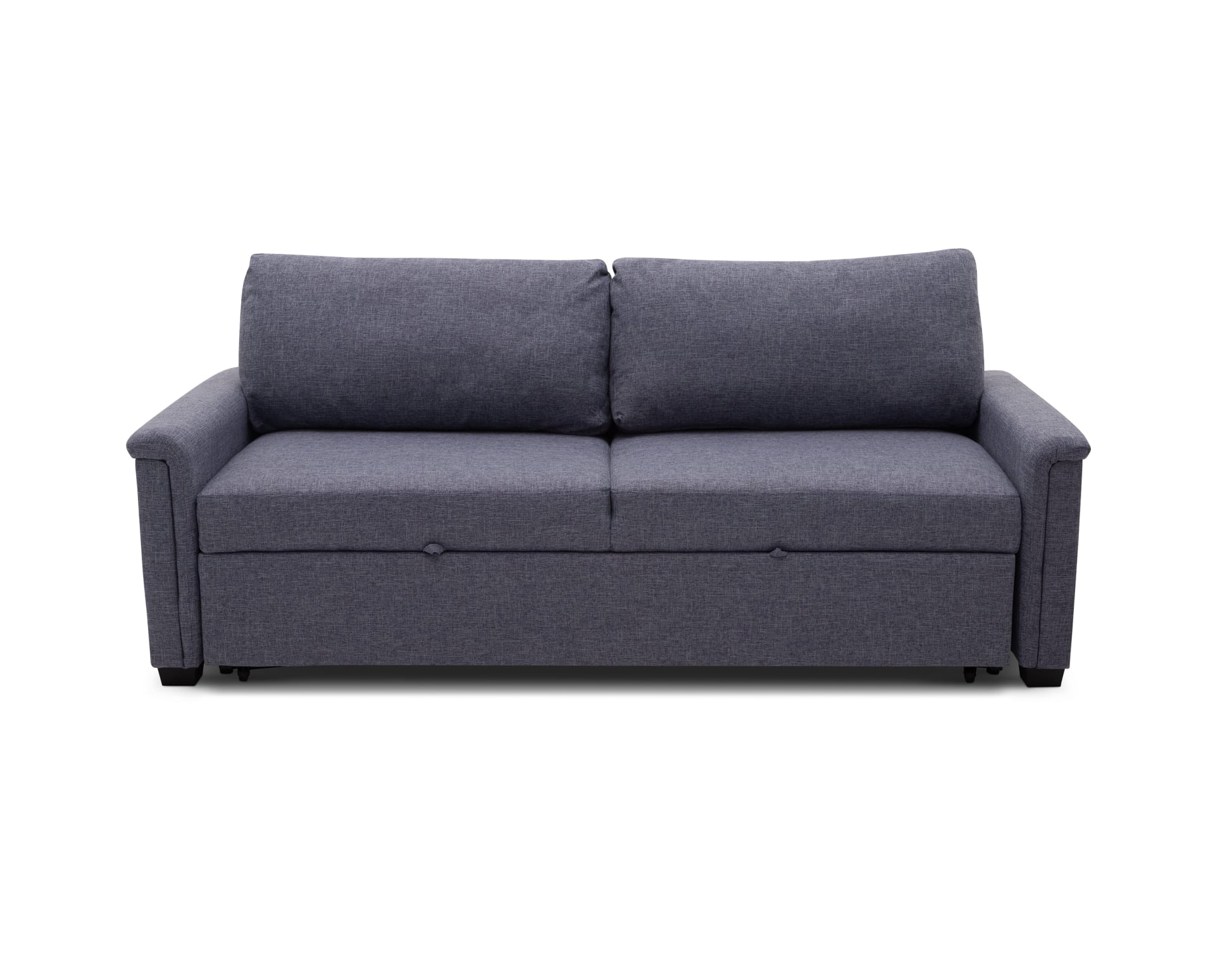 The Studio Rolled Arm Sleeper Sofa in Blue on white background
