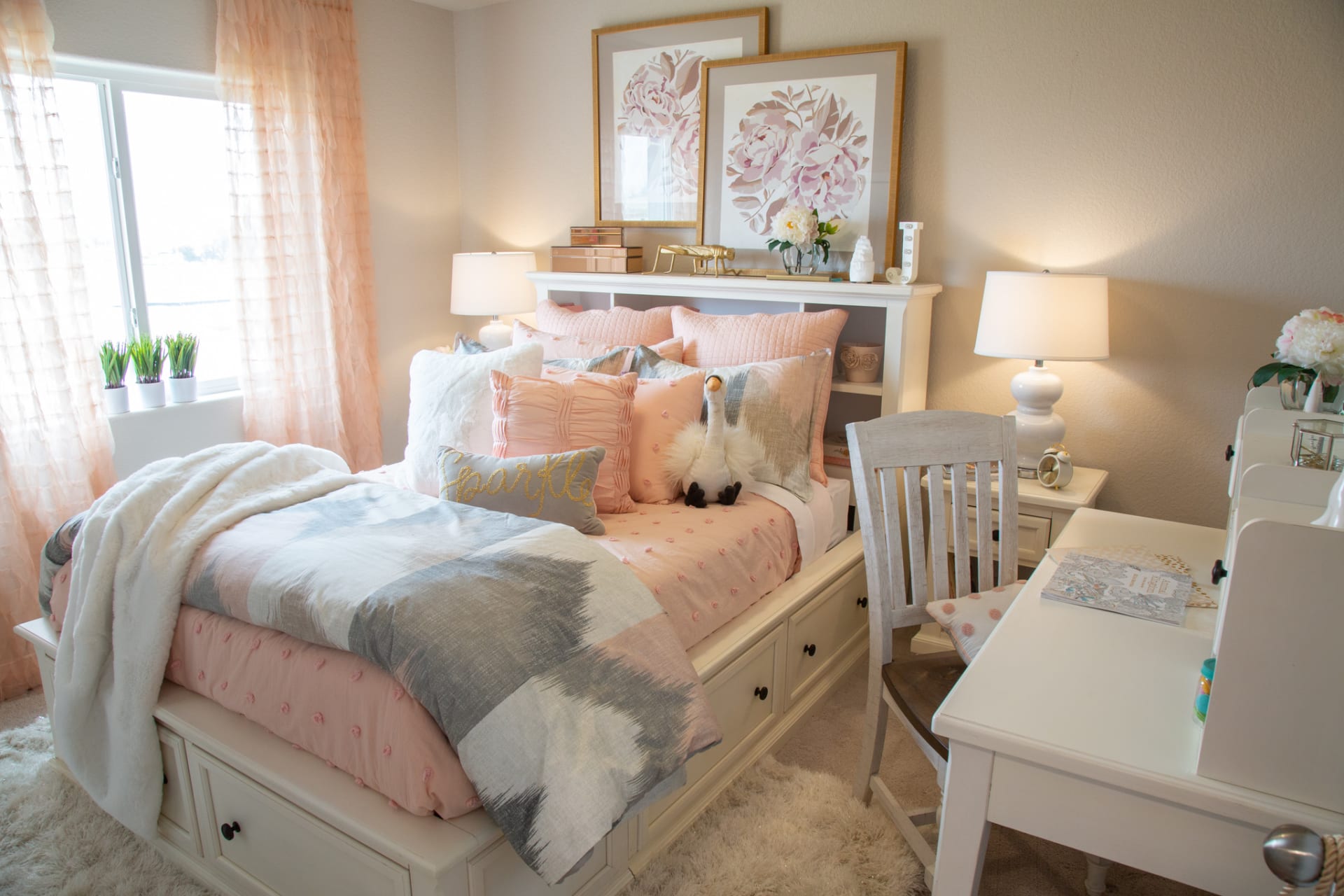 Springtime Bookcase Storage Bed