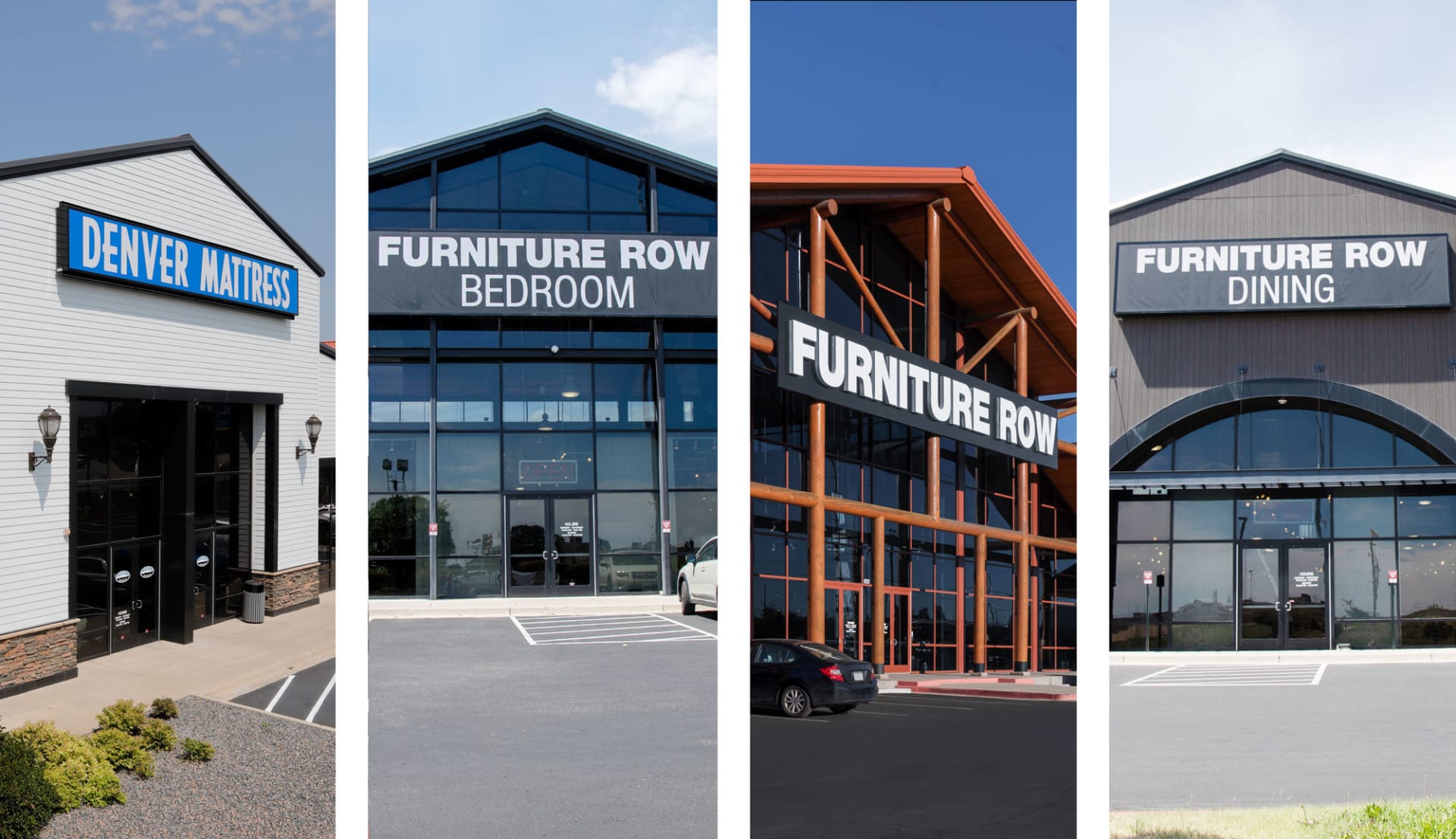Furniture Row Dining, Bedding, and Living Superstores. Denver Mattress Store Exterior.