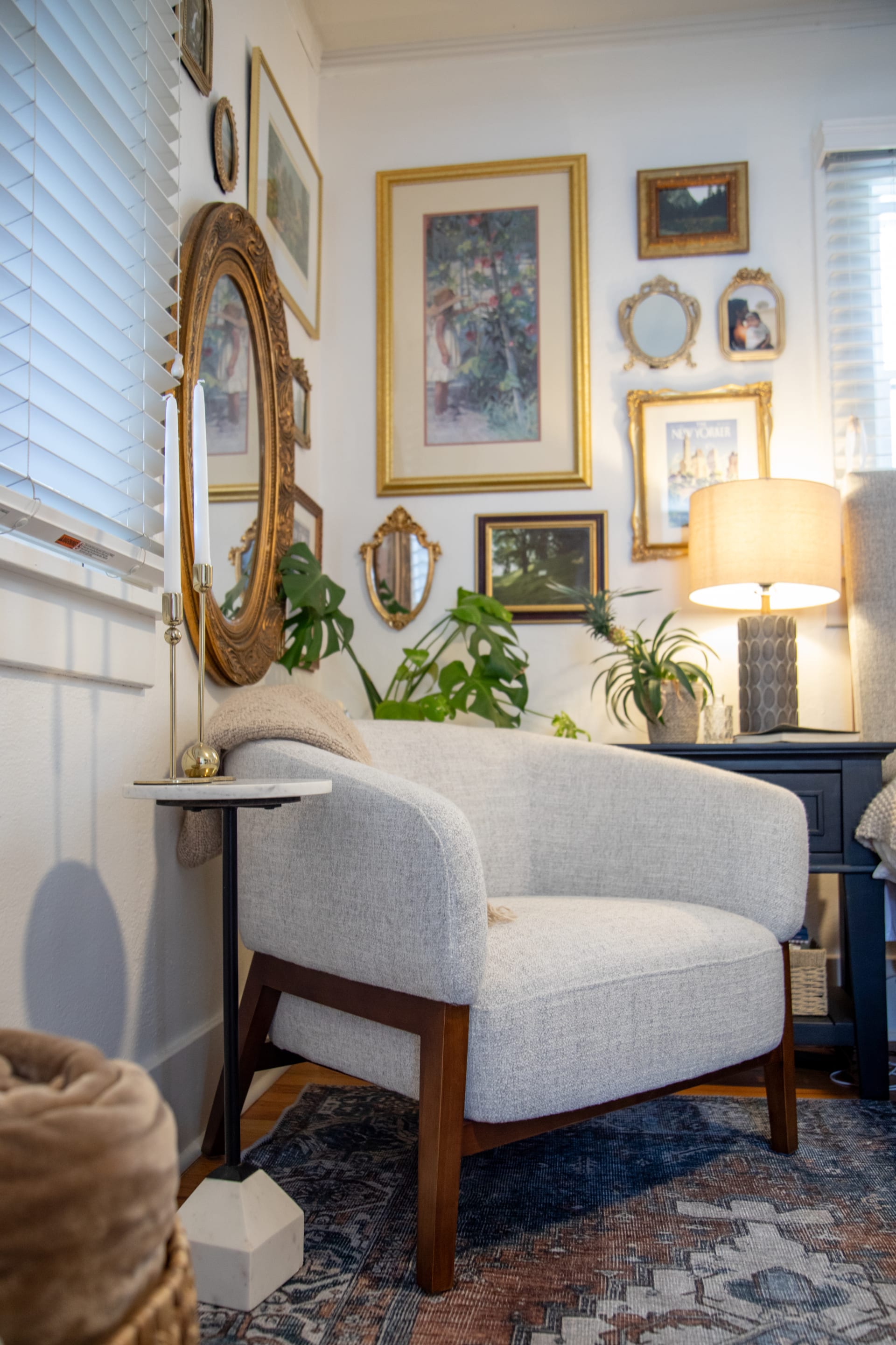 Modish Accent Chair in vintage bedroom
